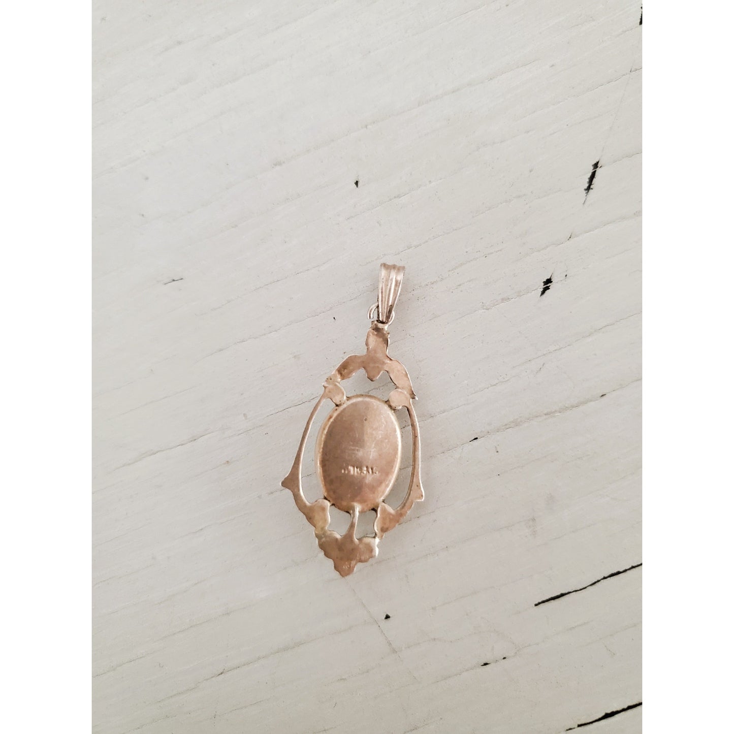 Vintage Mother of Pearl Sterling Silver Pendant