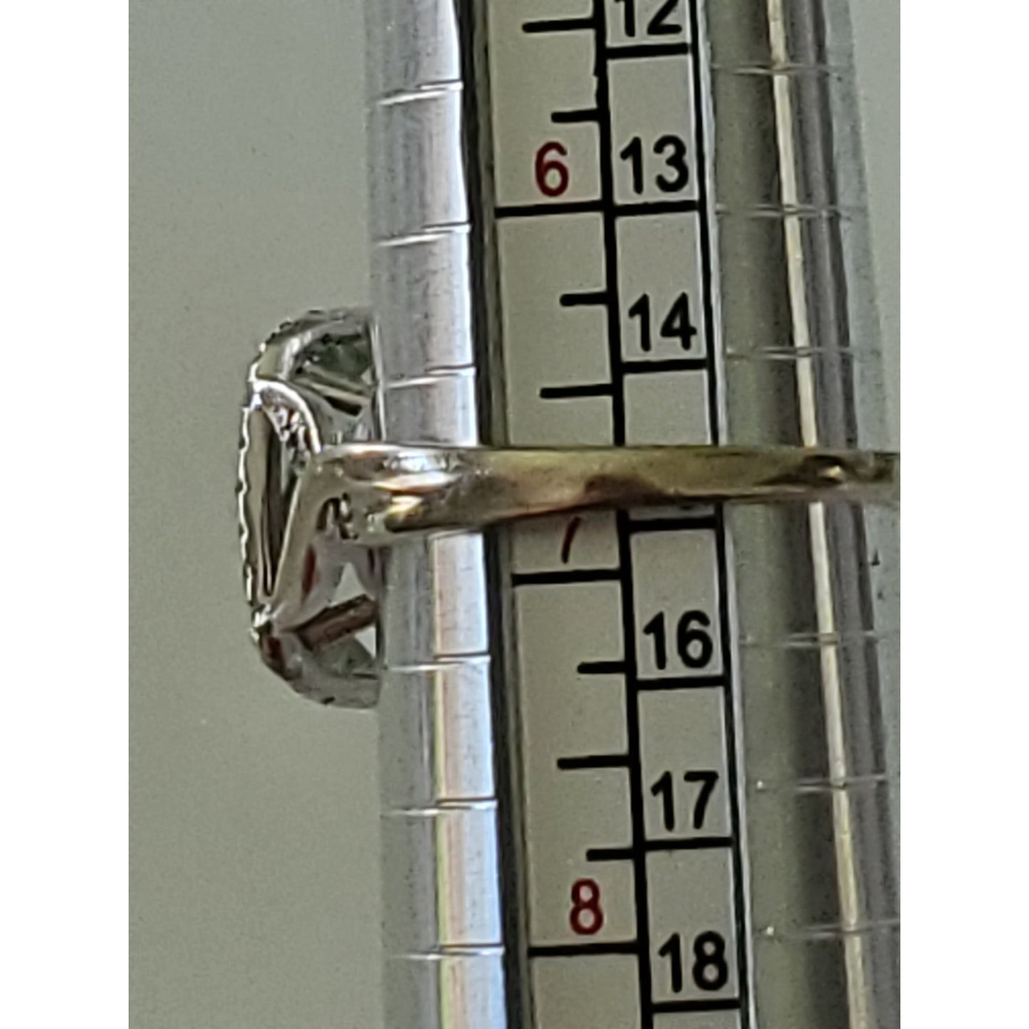 Vintage 10K Gold Prasiolite and Diamond Cocktail Ring