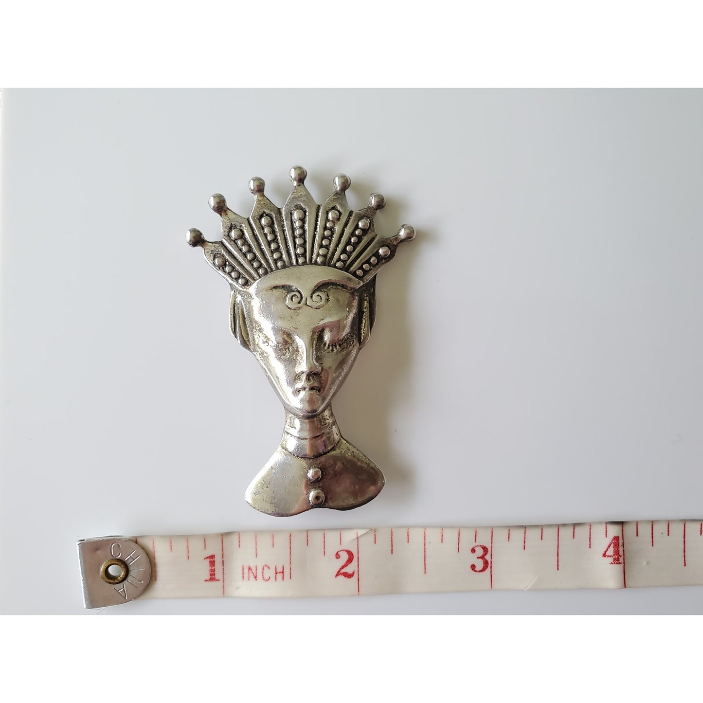 Vintage Egyptian Sterling Silver Queen Brooch
