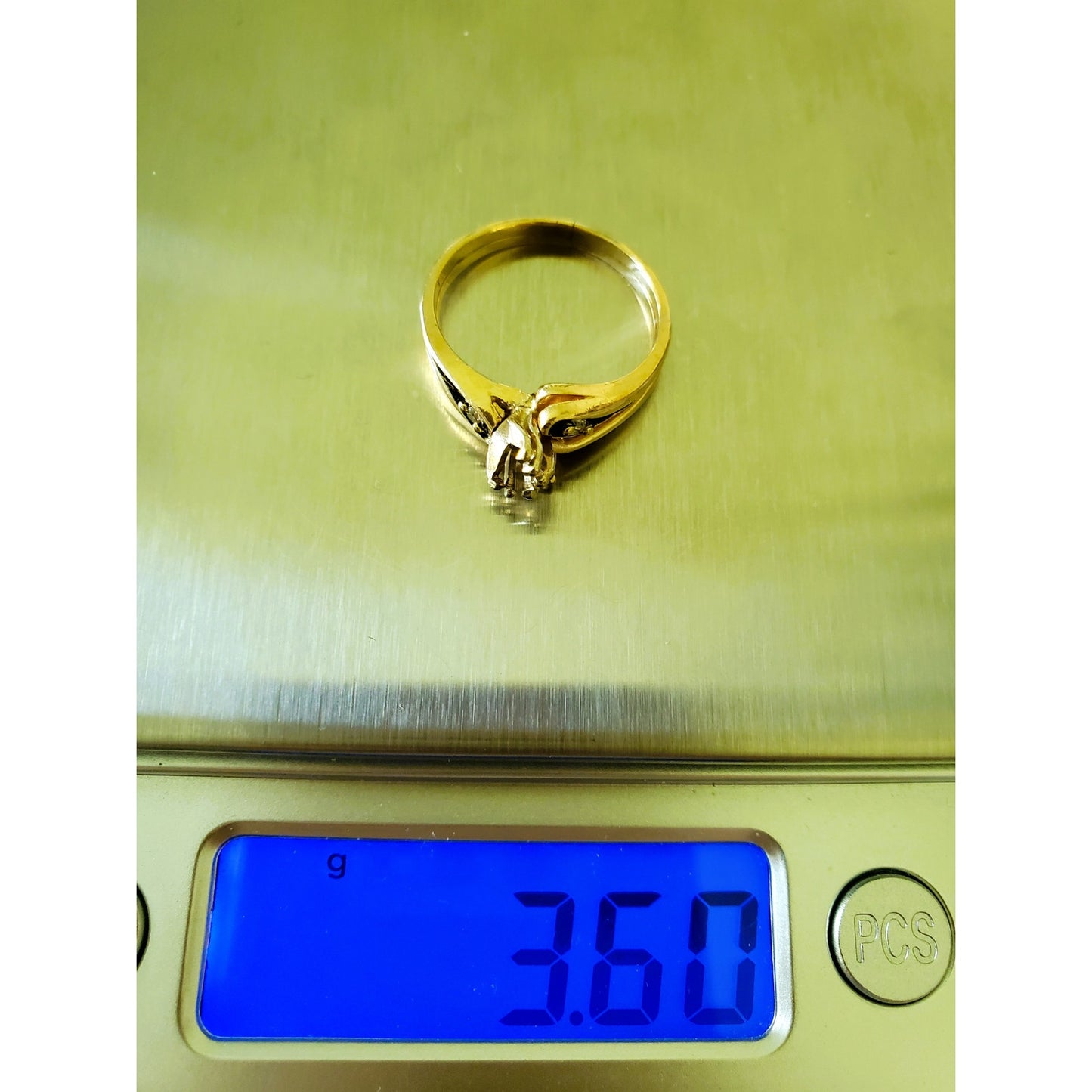 Vintage 14K Gold Black Enamel Diamond Ring Setting