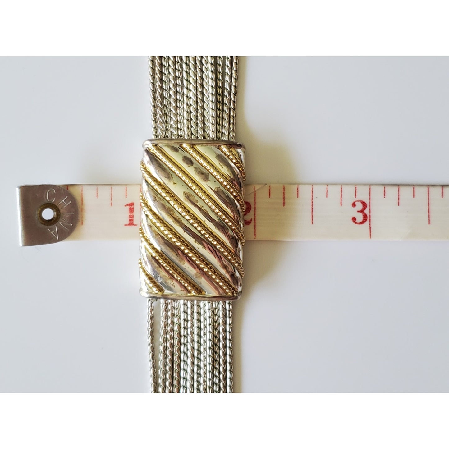 Vintage Multi Strand Silver Tone Bracelet
