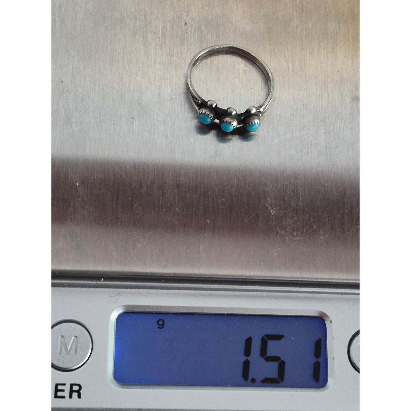 Vintage Bell Trading Post Native American Snake Eye Turquoise Ring Band