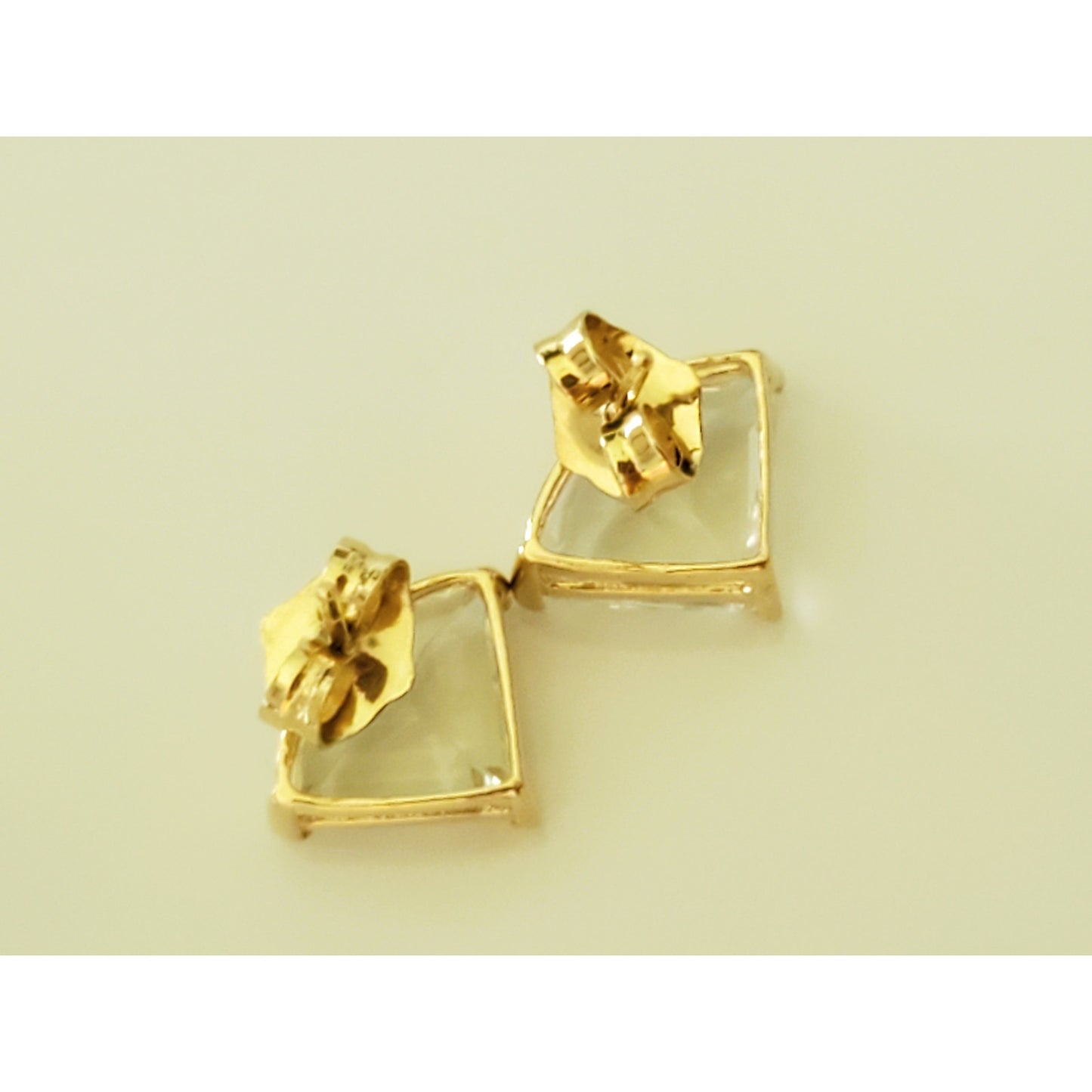 Vintage 14K Gold Triangle Crystal Zirconia Earring and Pendant Set