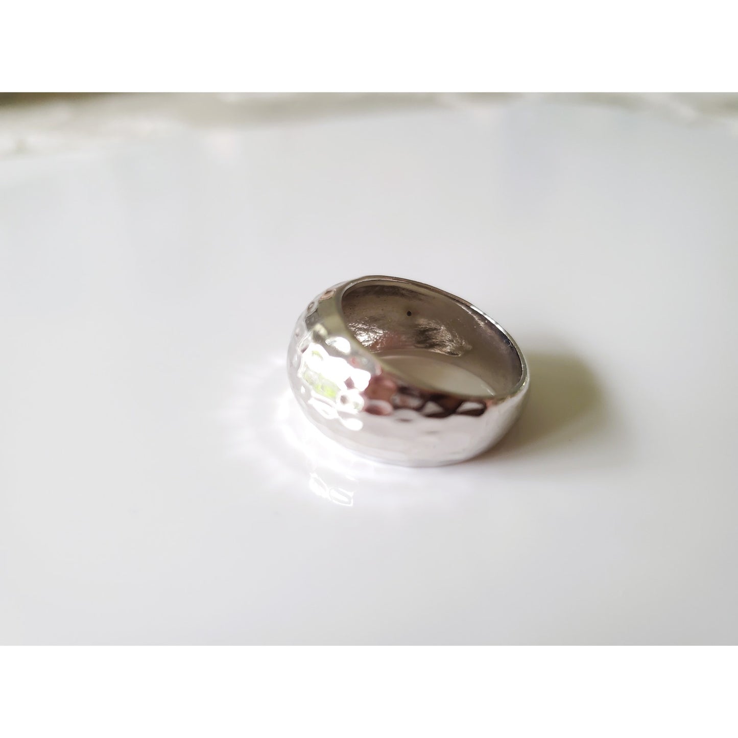 Vintage Hammered Dome Sterling Silver Chunky Ring