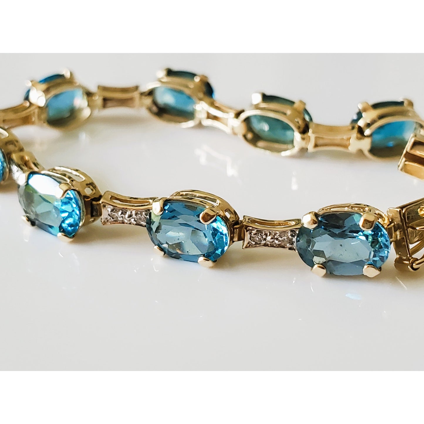 Vintage Topaz and Diamond Tennis Bracelet