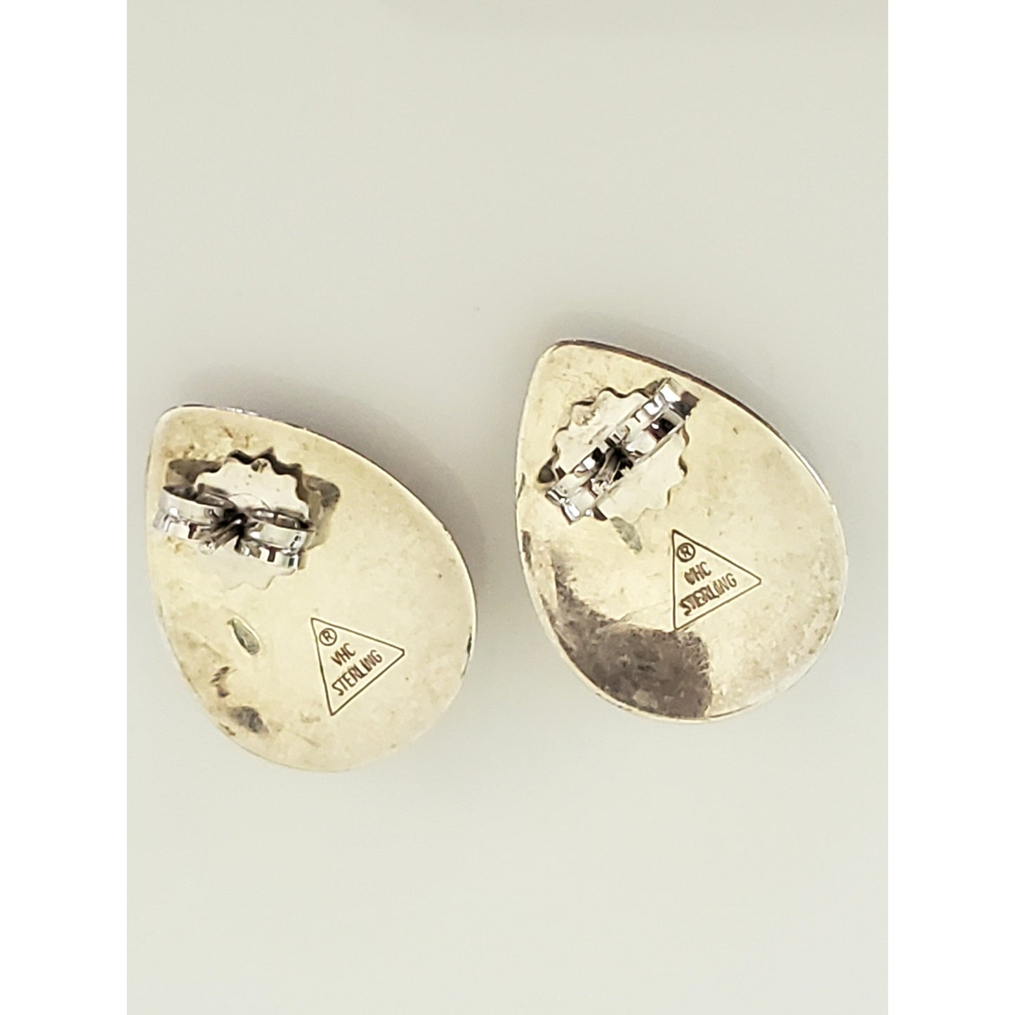 Vintage Vidal Chavez Sterling Silver Leopard Jasper Earrings