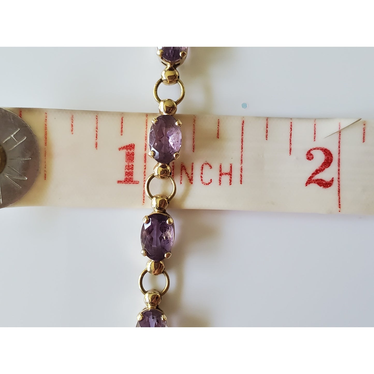 Vintage 10K Gold Amethyst Tennis Bracelet