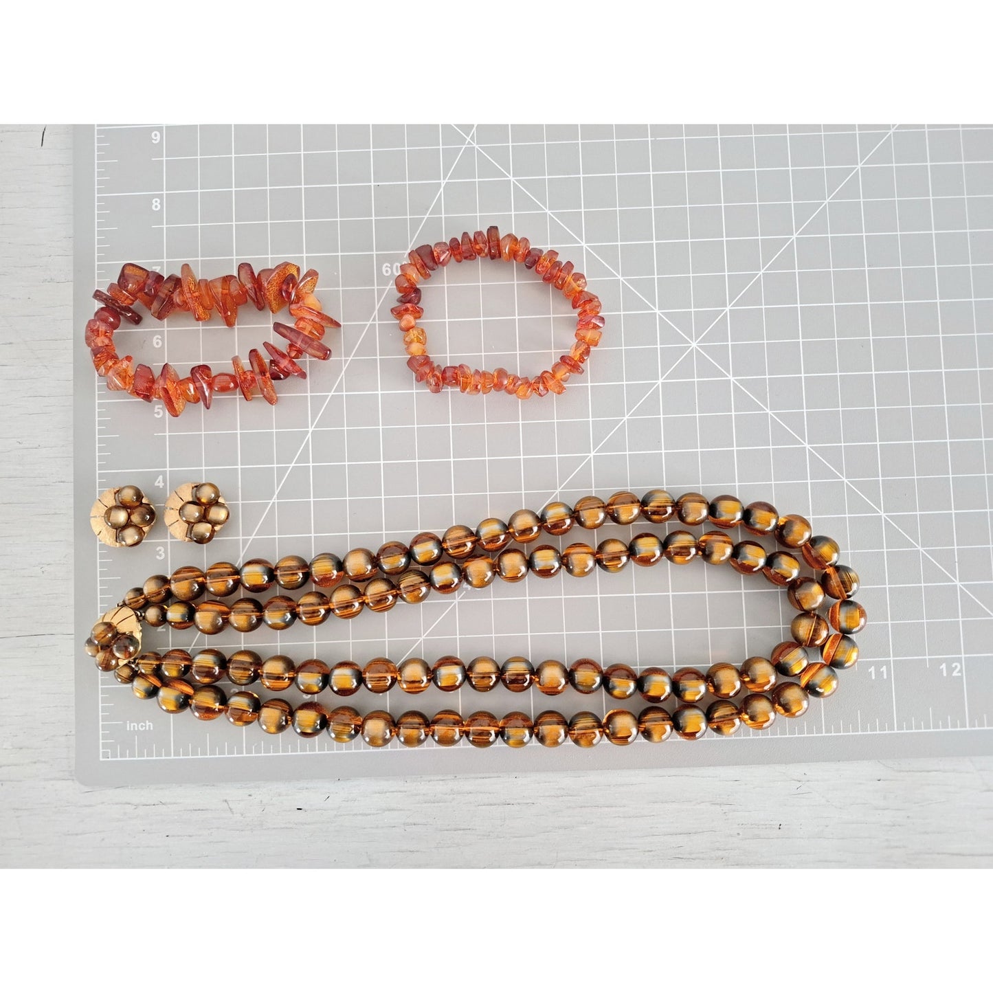 Vintage Faux Amber Jewelry Lot