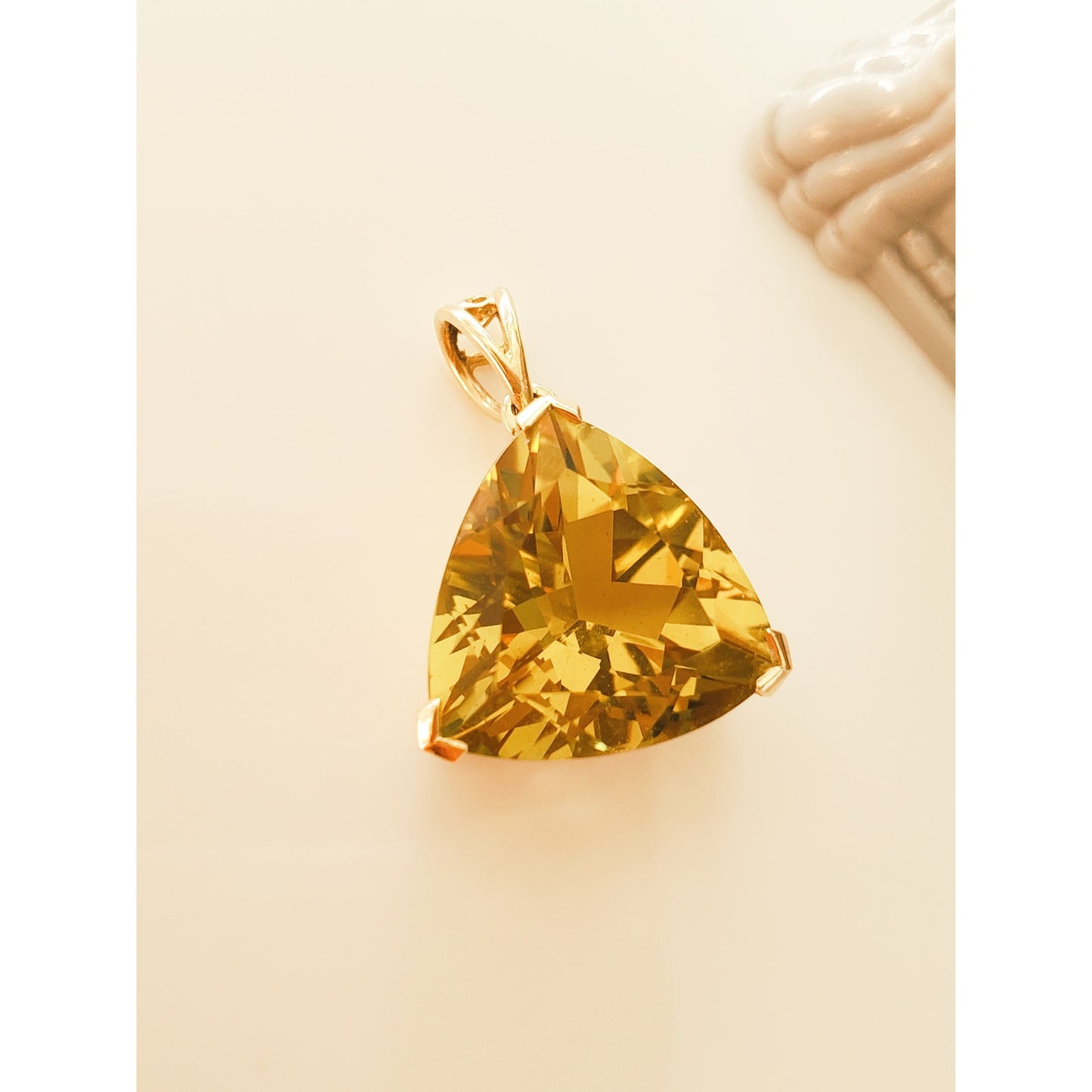 Vintage 14K Gold Yellow Triangle Pendant