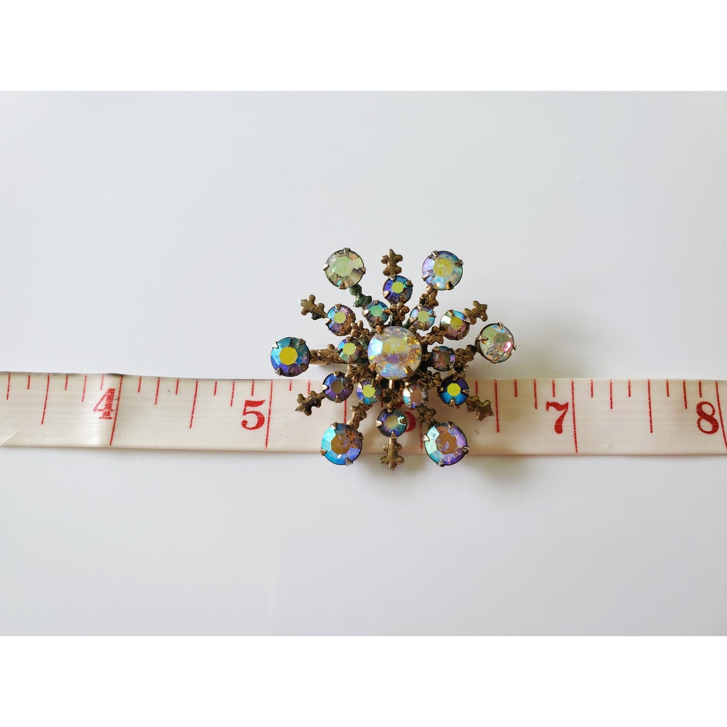 Vintage AB Iridescent Rhinestone Brooch