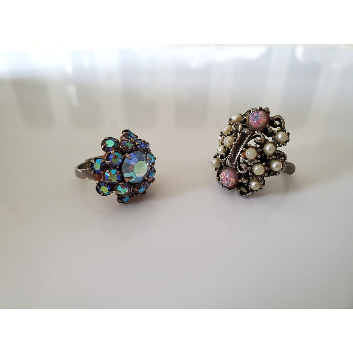 Pair of Mid-Century Costume Adjustable Rings