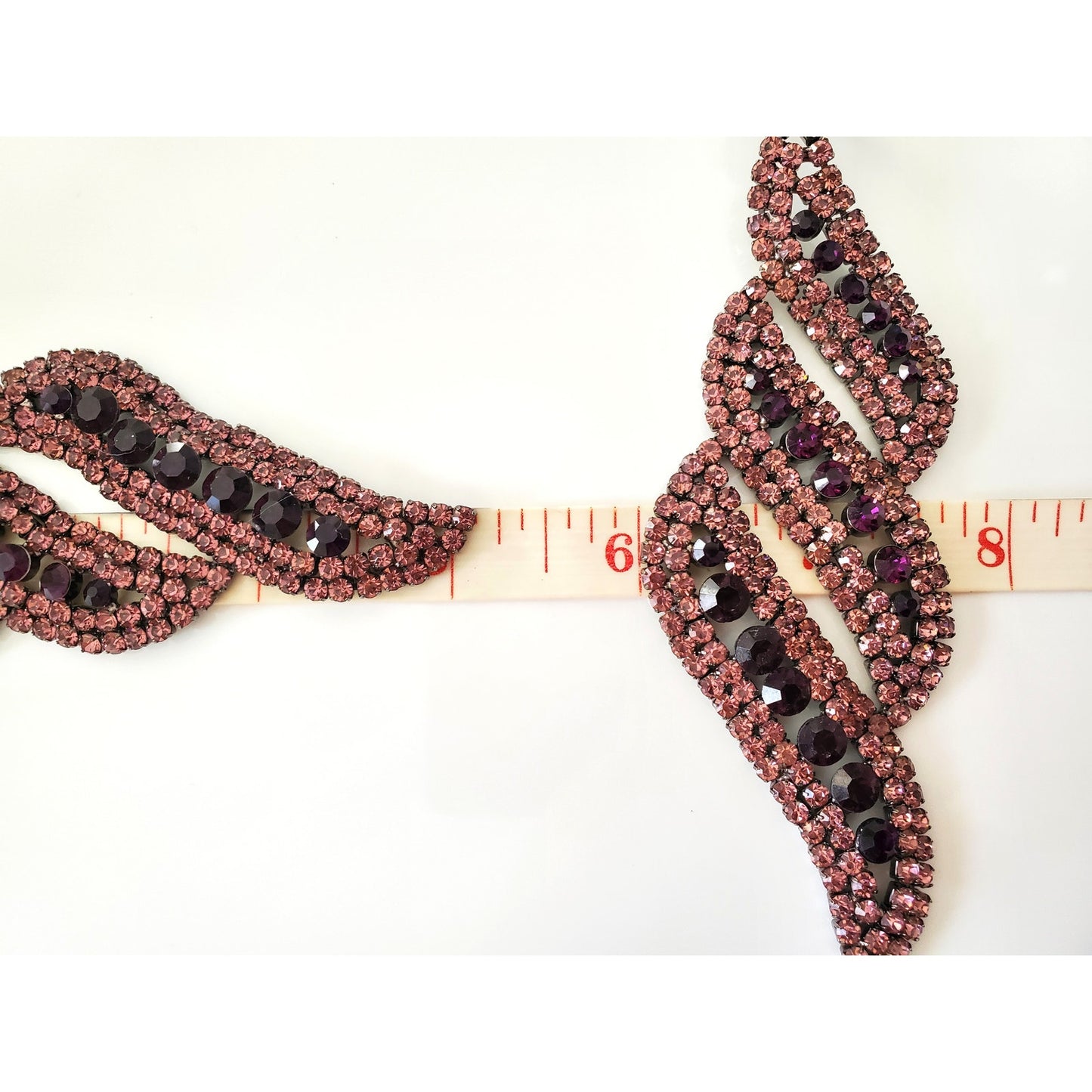 Long Purple Dangle Rhinestone Earrings