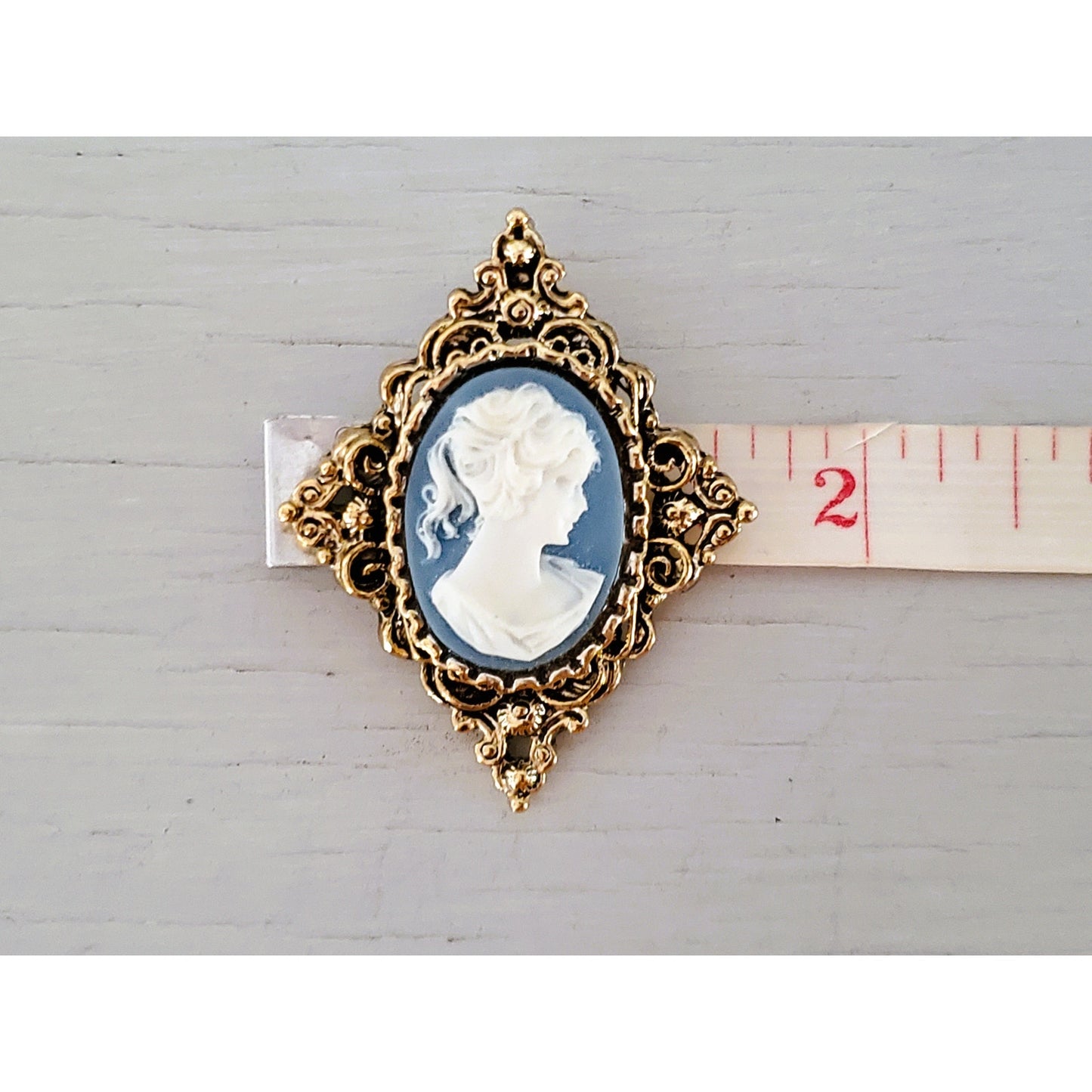 Vintage Gerry's Blue and White Cameo Brooch and Pendant