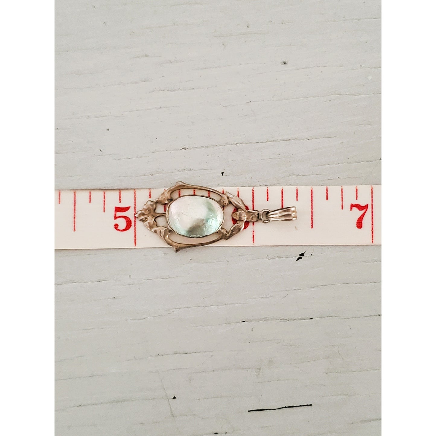Vintage Mother of Pearl Sterling Silver Pendant