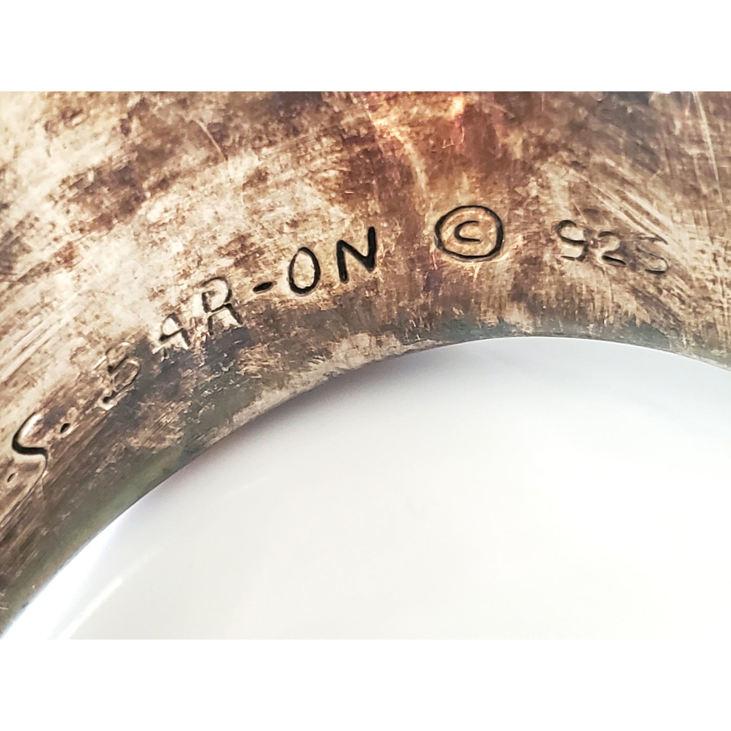 N.S Bar-On Israel Oversized Square Electroform Sterling Silver Bangle Bracelet
