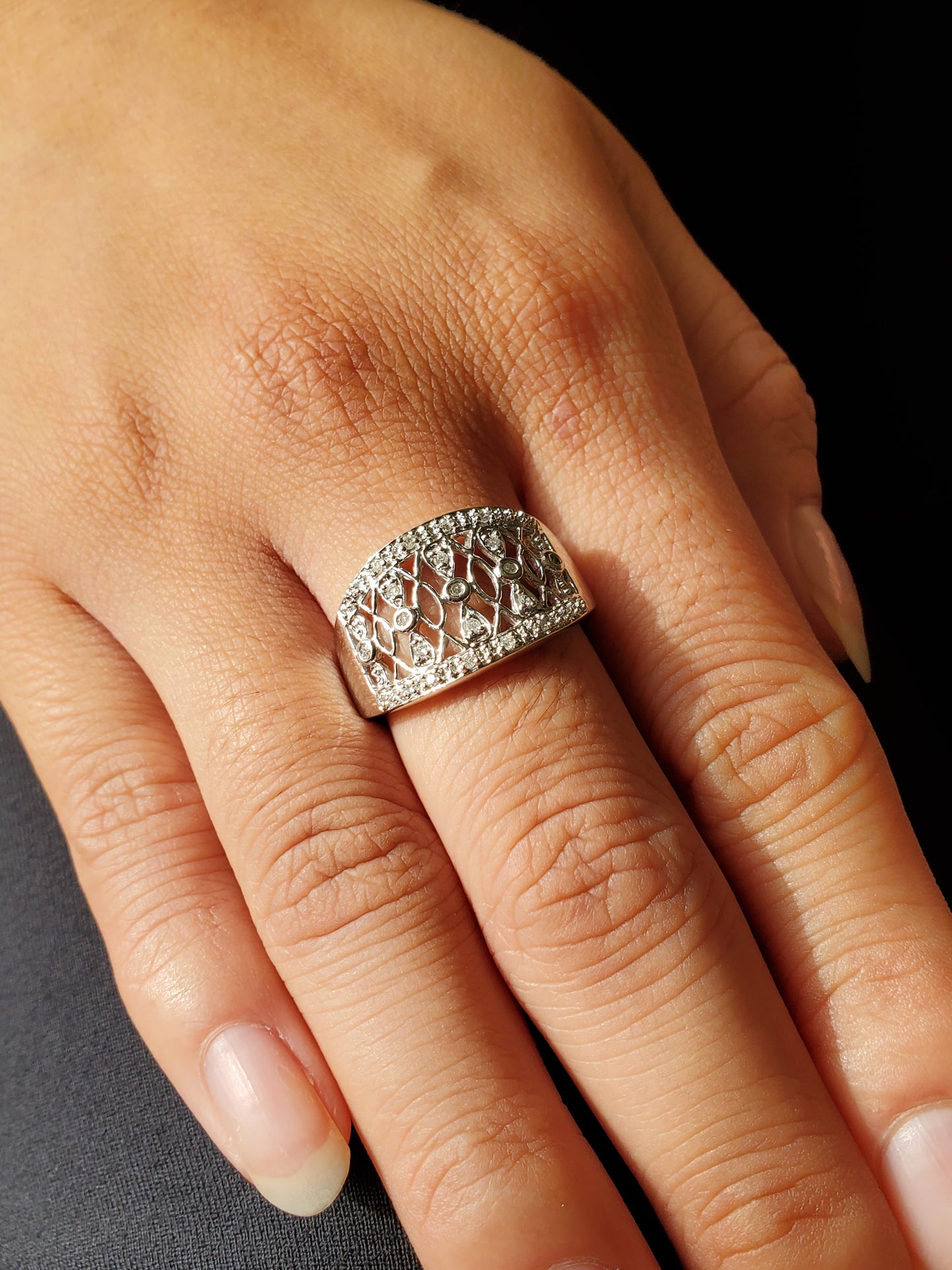 10K Gold Diamond Lattice Design Ring