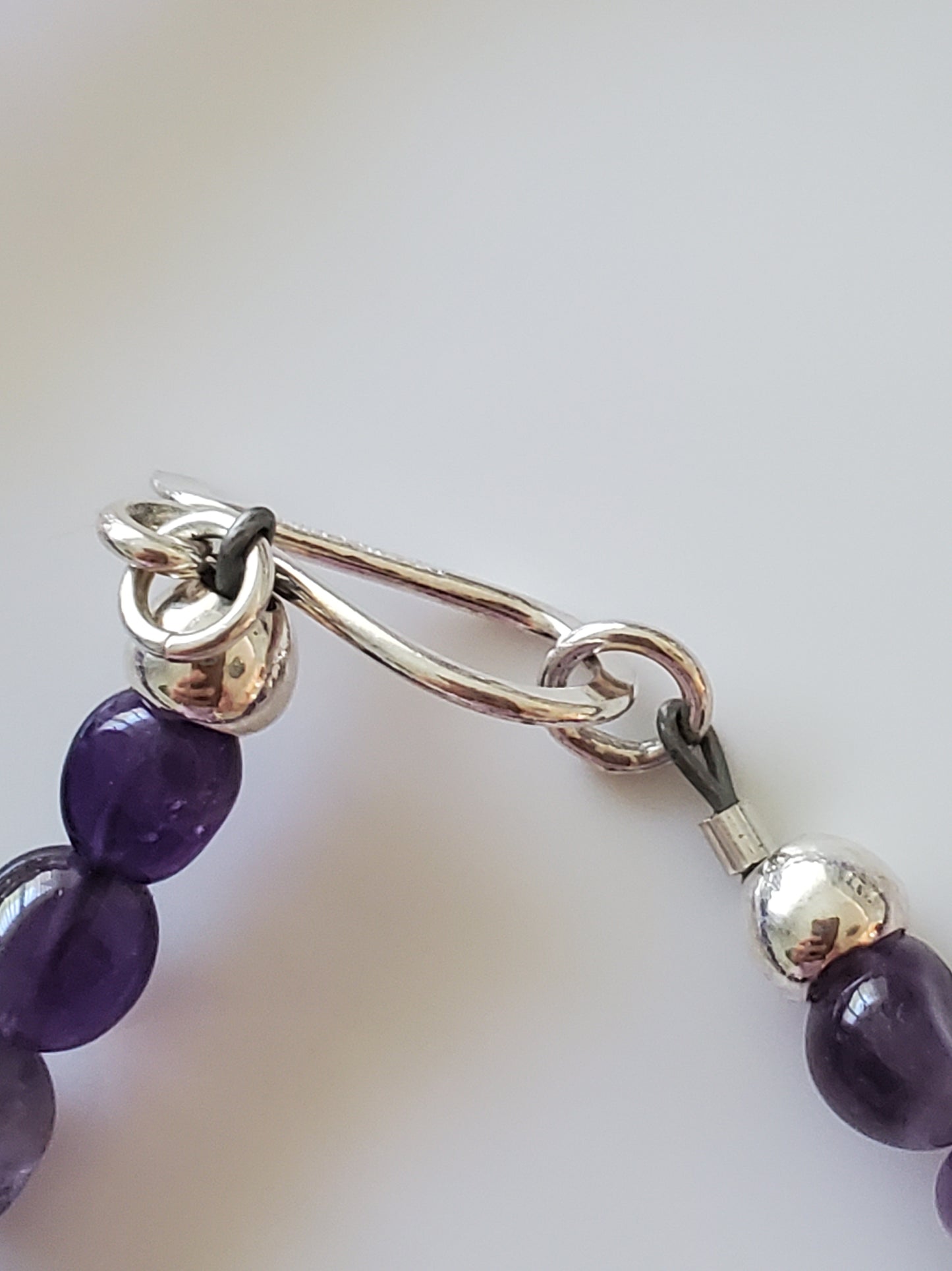 Multi-color Purple Glass Beaded 60 inch Never-ending Necklace with Sterling Silver Clasp