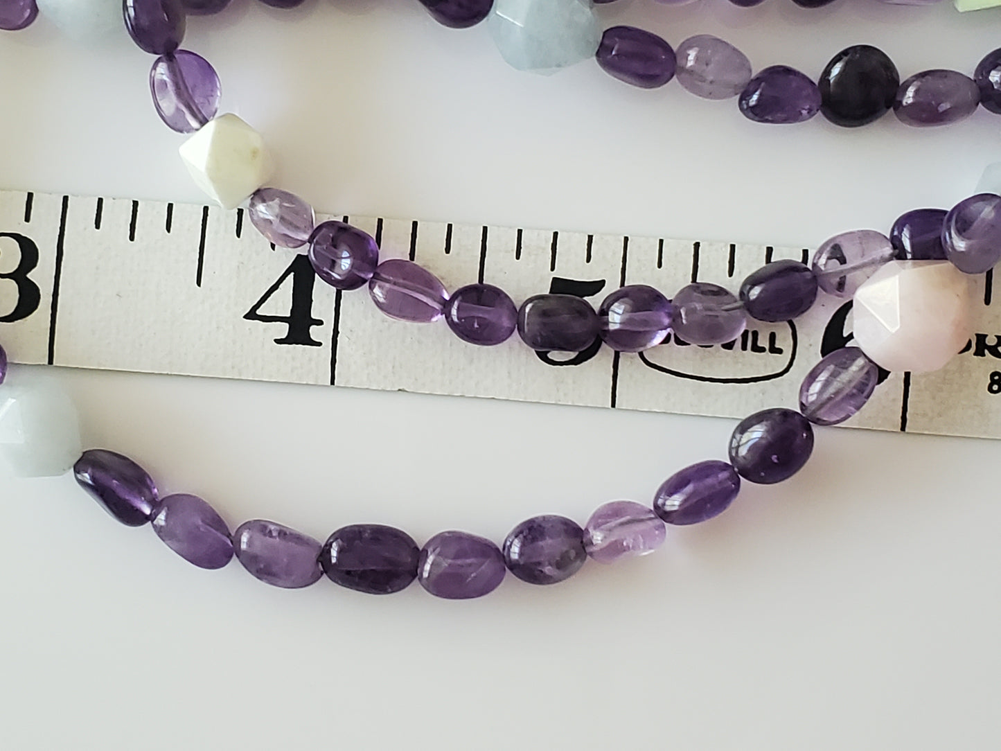Multi-color Purple Glass Beaded 60 inch Never-ending Necklace with Sterling Silver Clasp