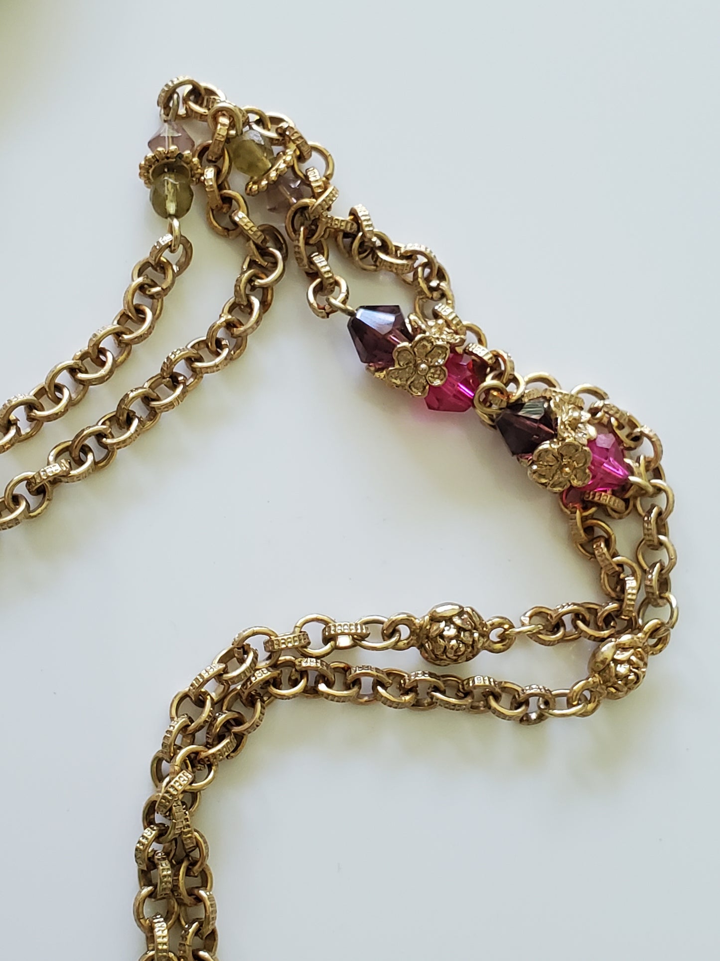 Colleen Lopez HSN FLORAL FLOWER LORGNETTE Magnifying Glass Necklace
