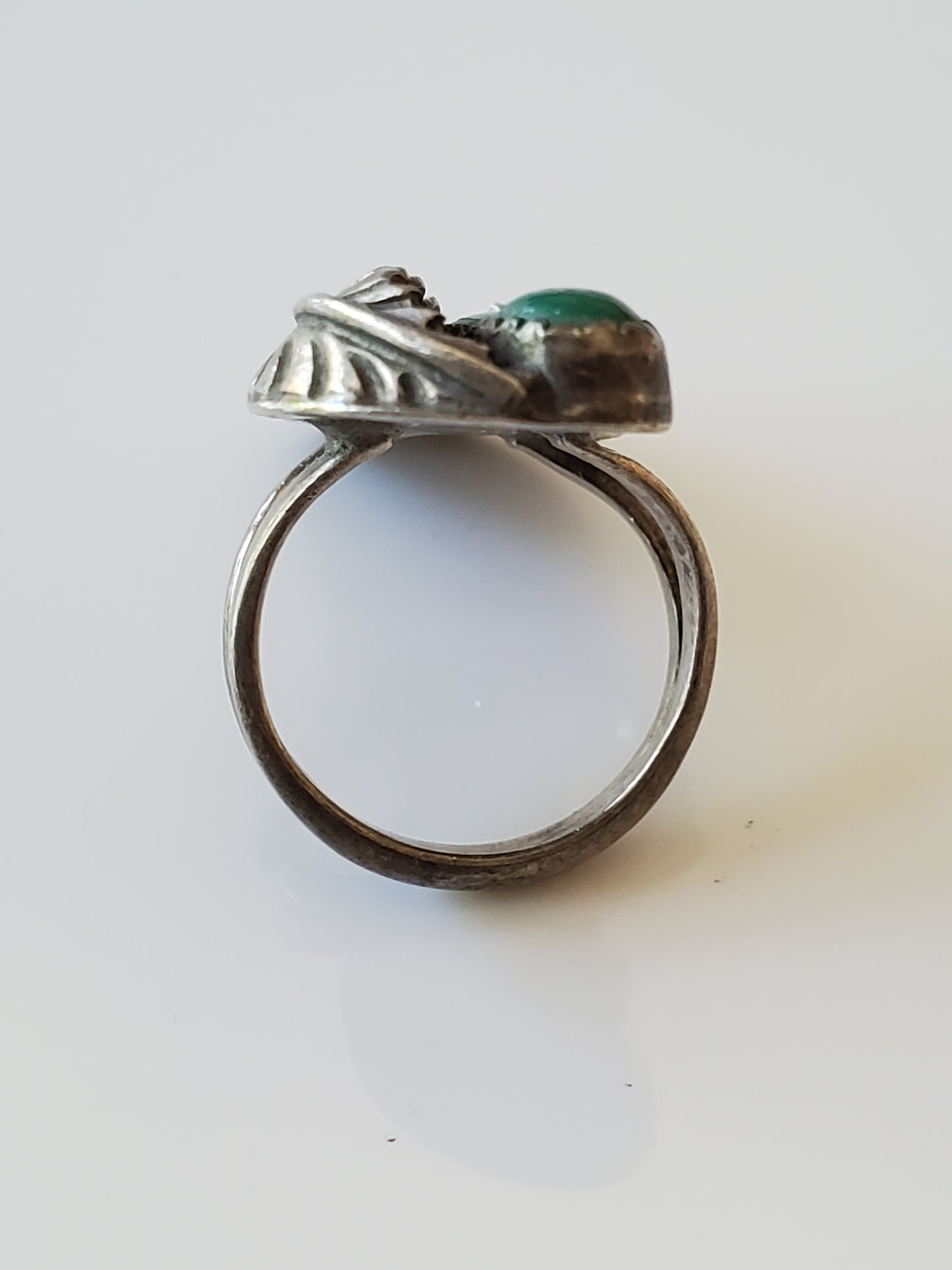 Vintage Turquoise Navette Sterling Silver Ring