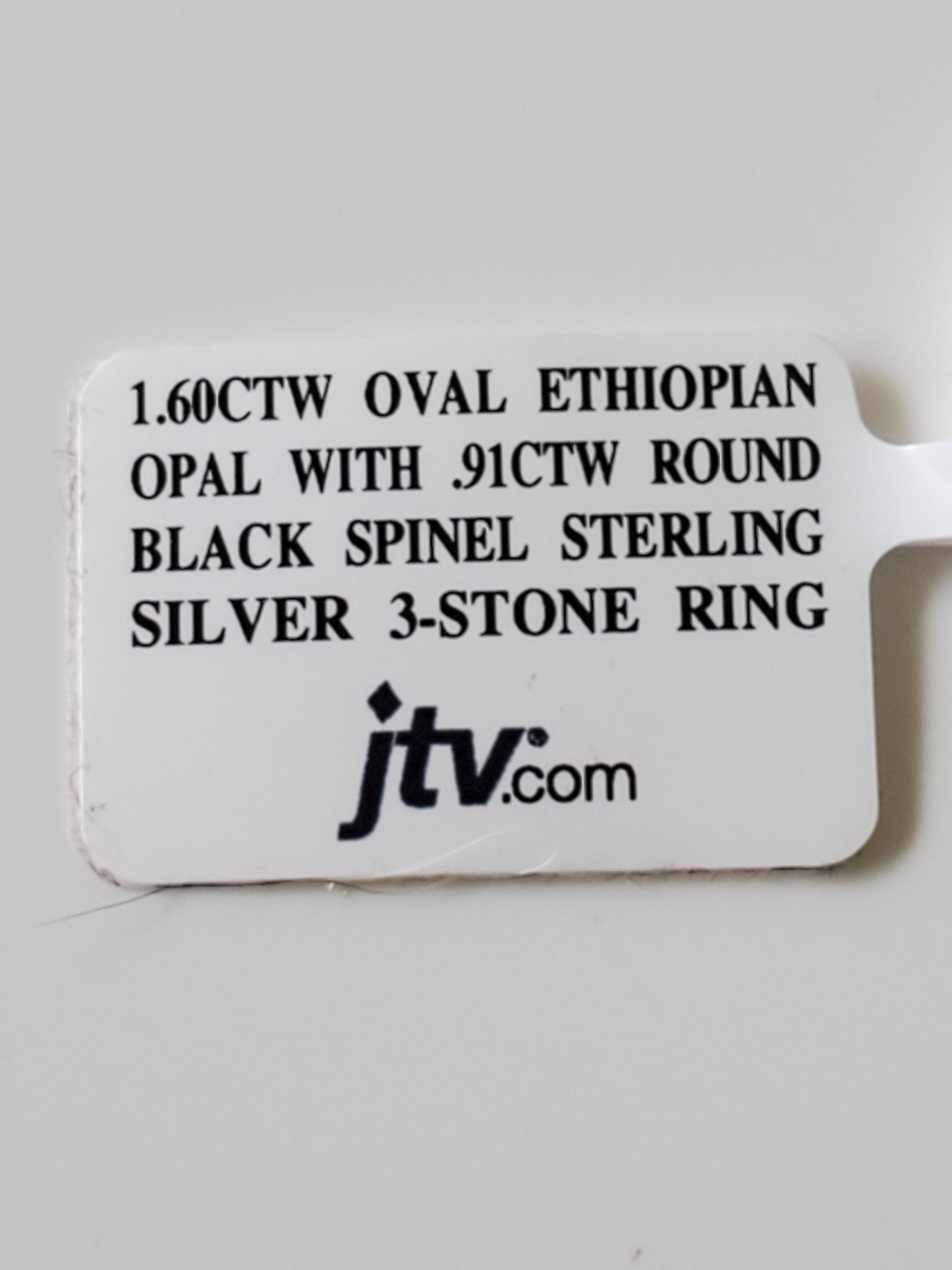 JTV Ethiopian Opal Ring with Black Sterling Silver Ring – Size 5