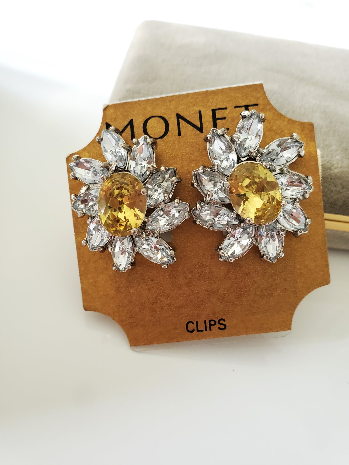Monet Designer Floral Clip-On Earrings