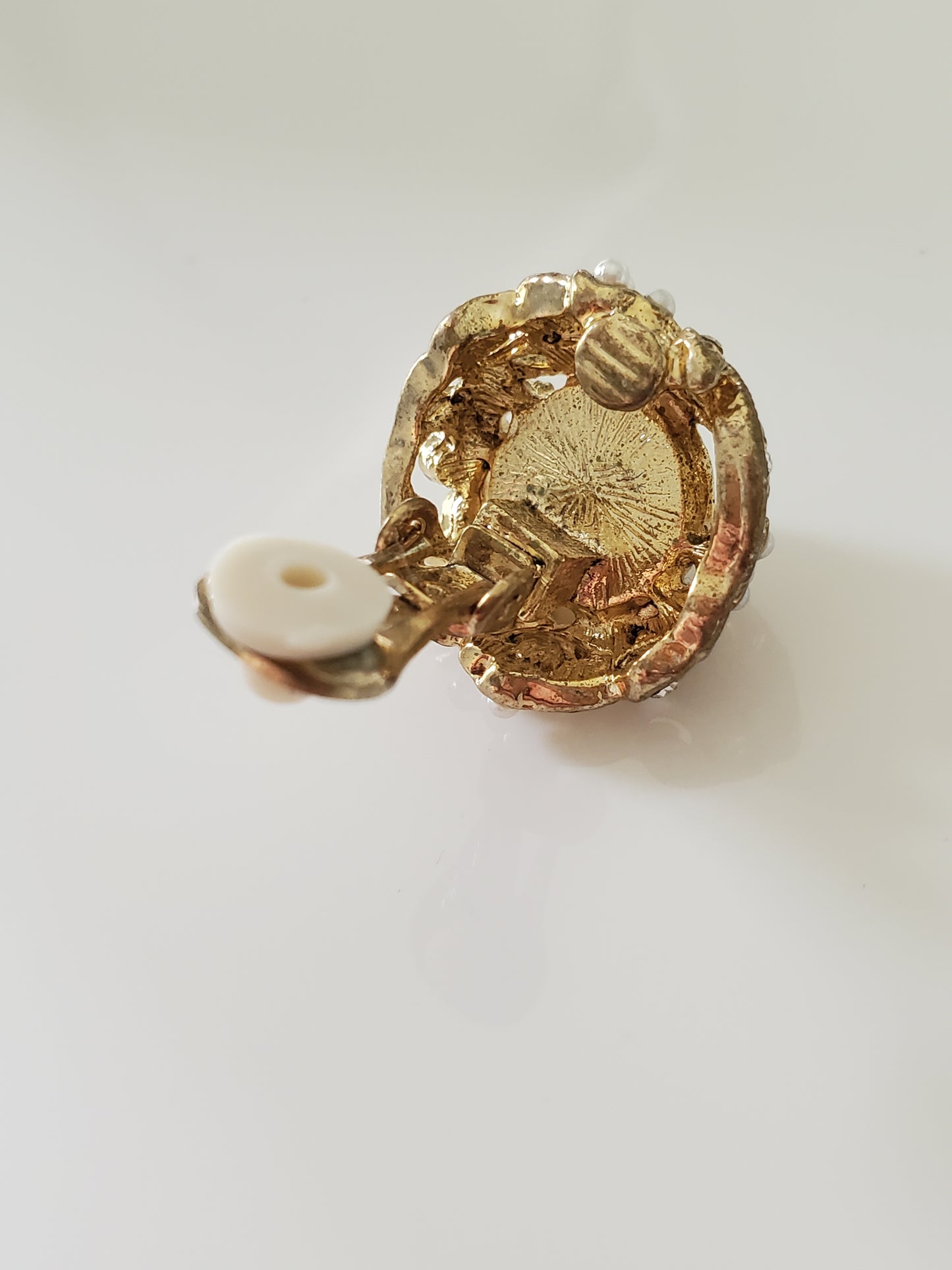 Vintage Faux Pearl Clip On Earrings