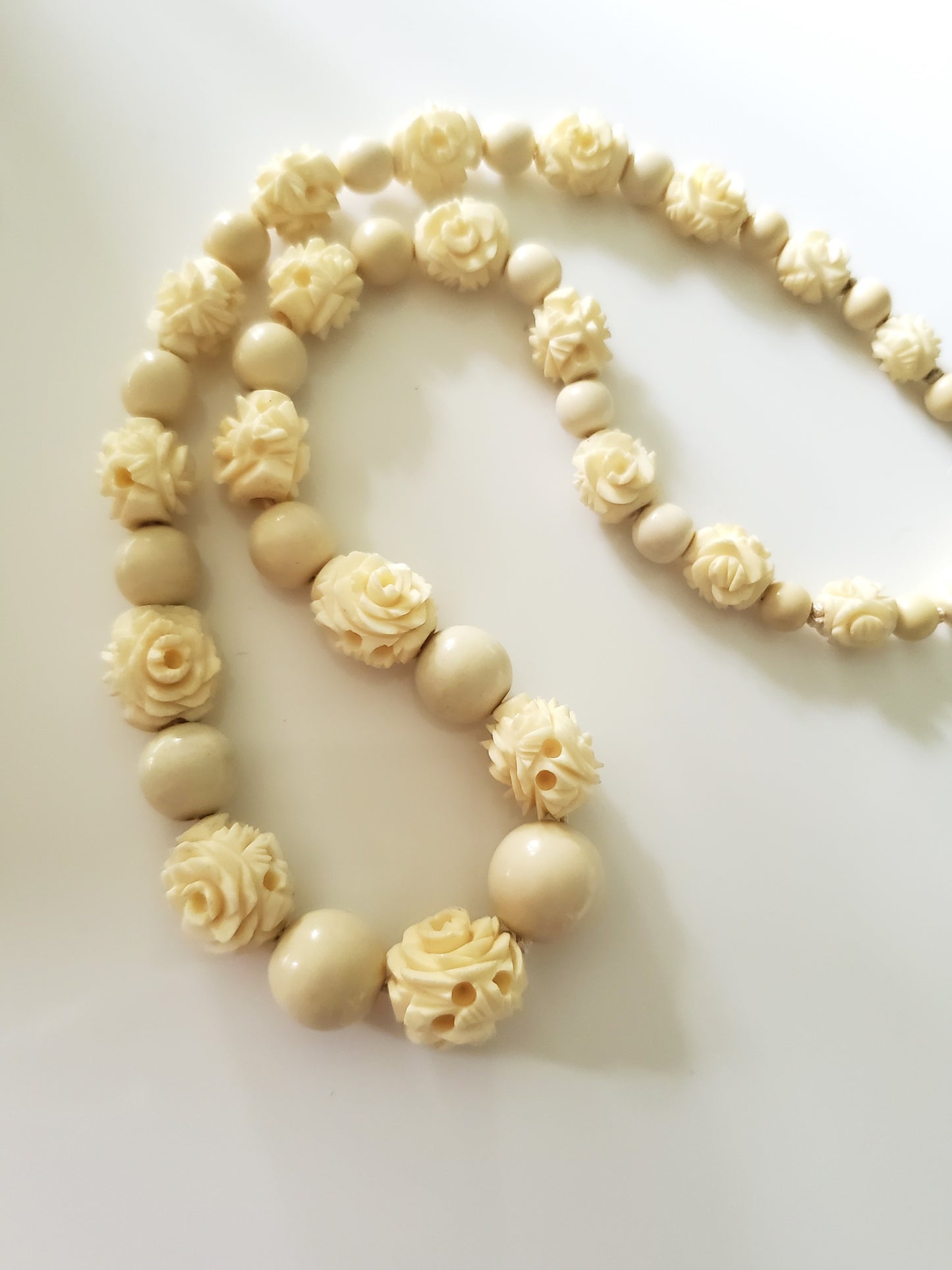 Vintage Carved Celluloid Necklace Lot of 2
