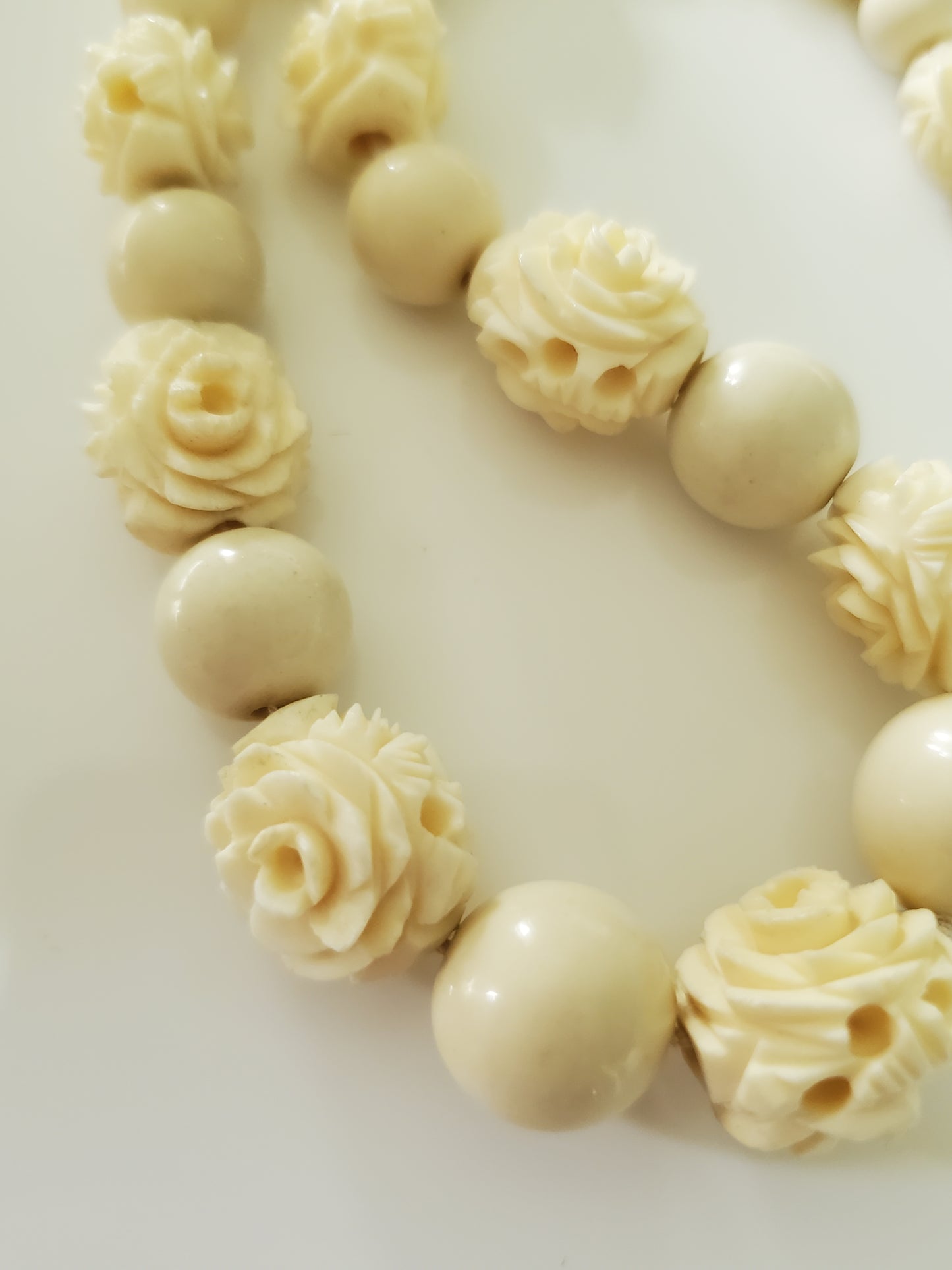Vintage Carved Celluloid Necklace Lot of 2