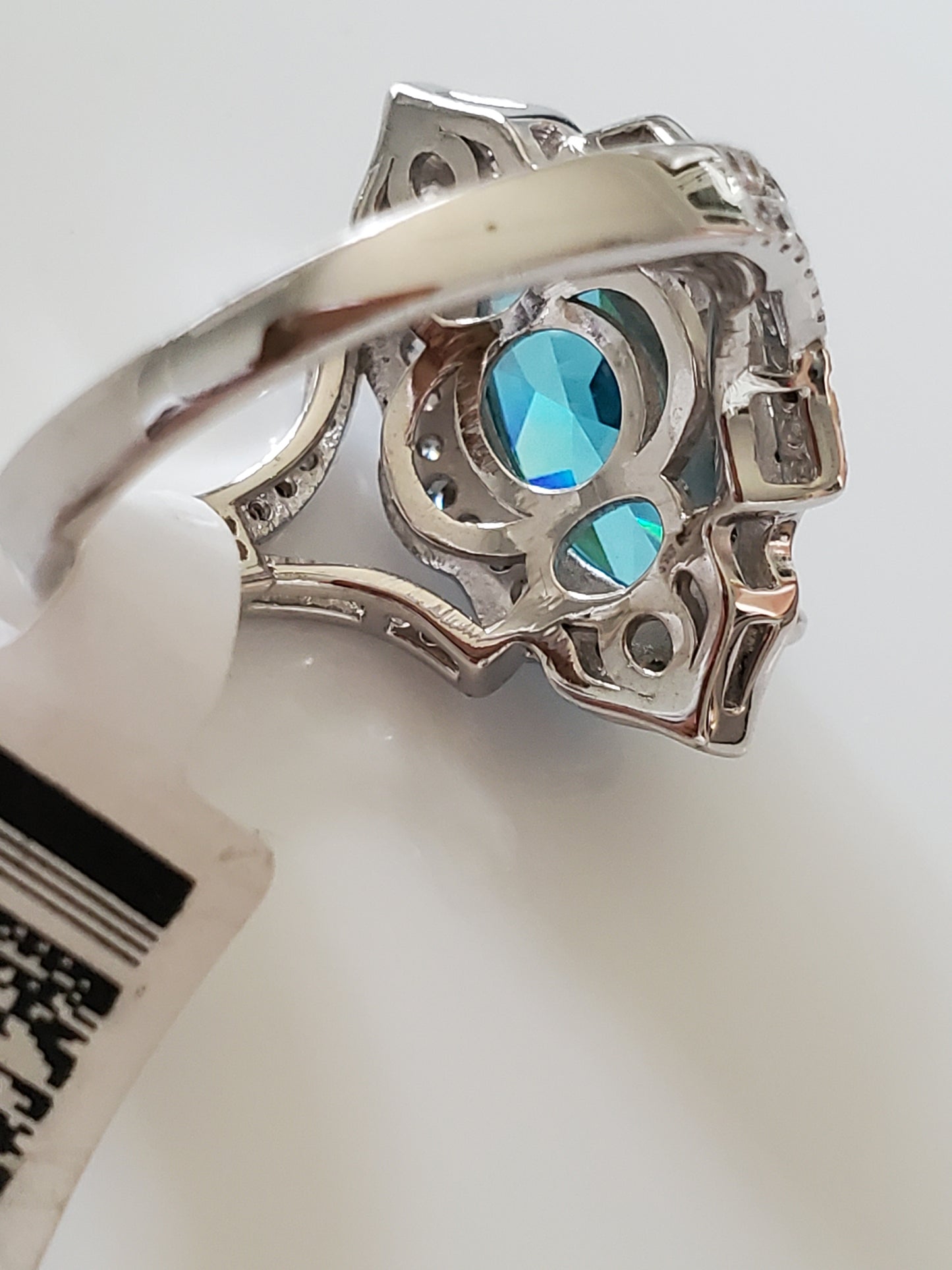 Blue Marquise Stone Sterling Silver Ring