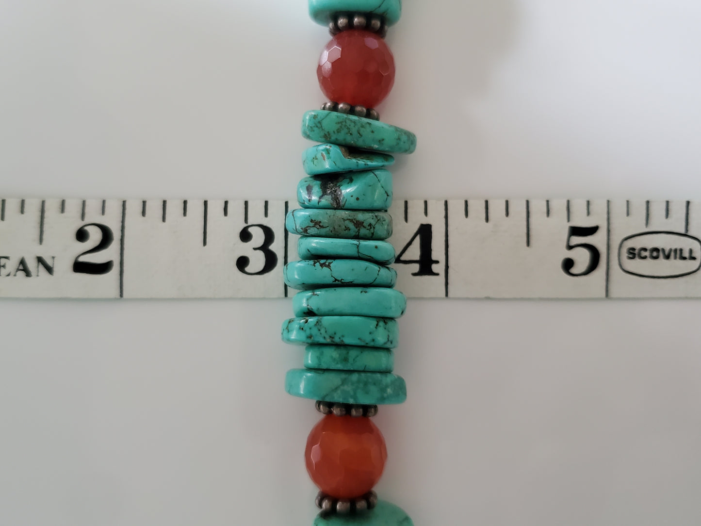 Turquoise and Carnelian Beaded Choker Necklace