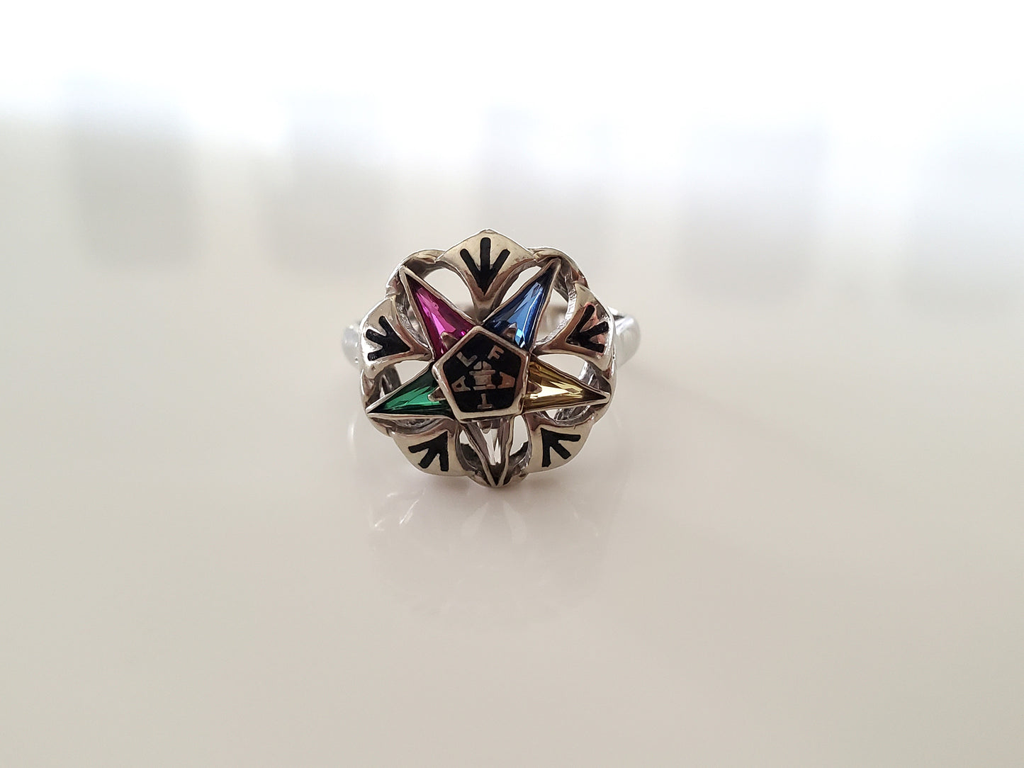 Vintage 10K Gold Order of the Eastern Star Ring