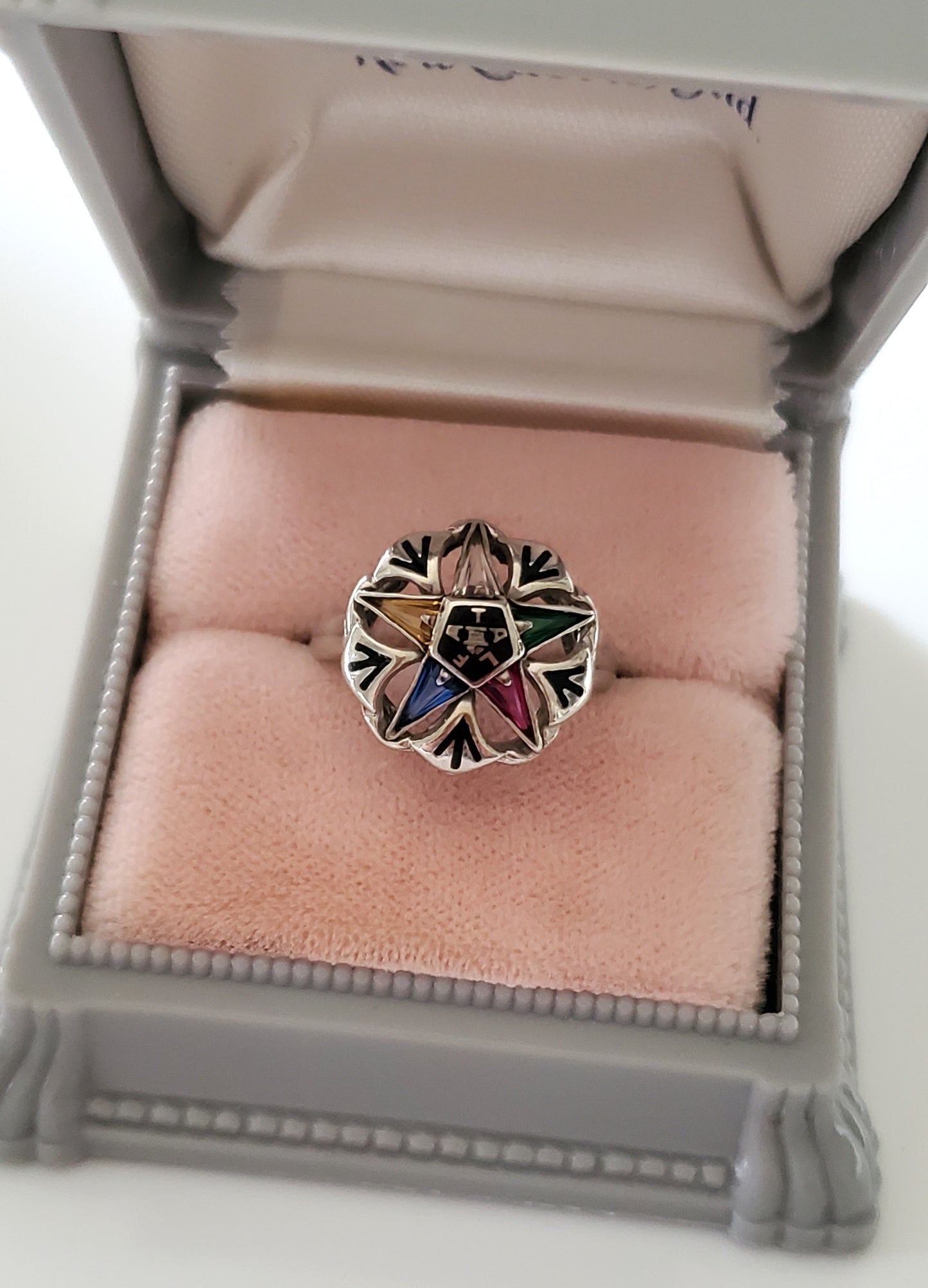 Vintage 10K Gold Order of the Eastern Star Ring