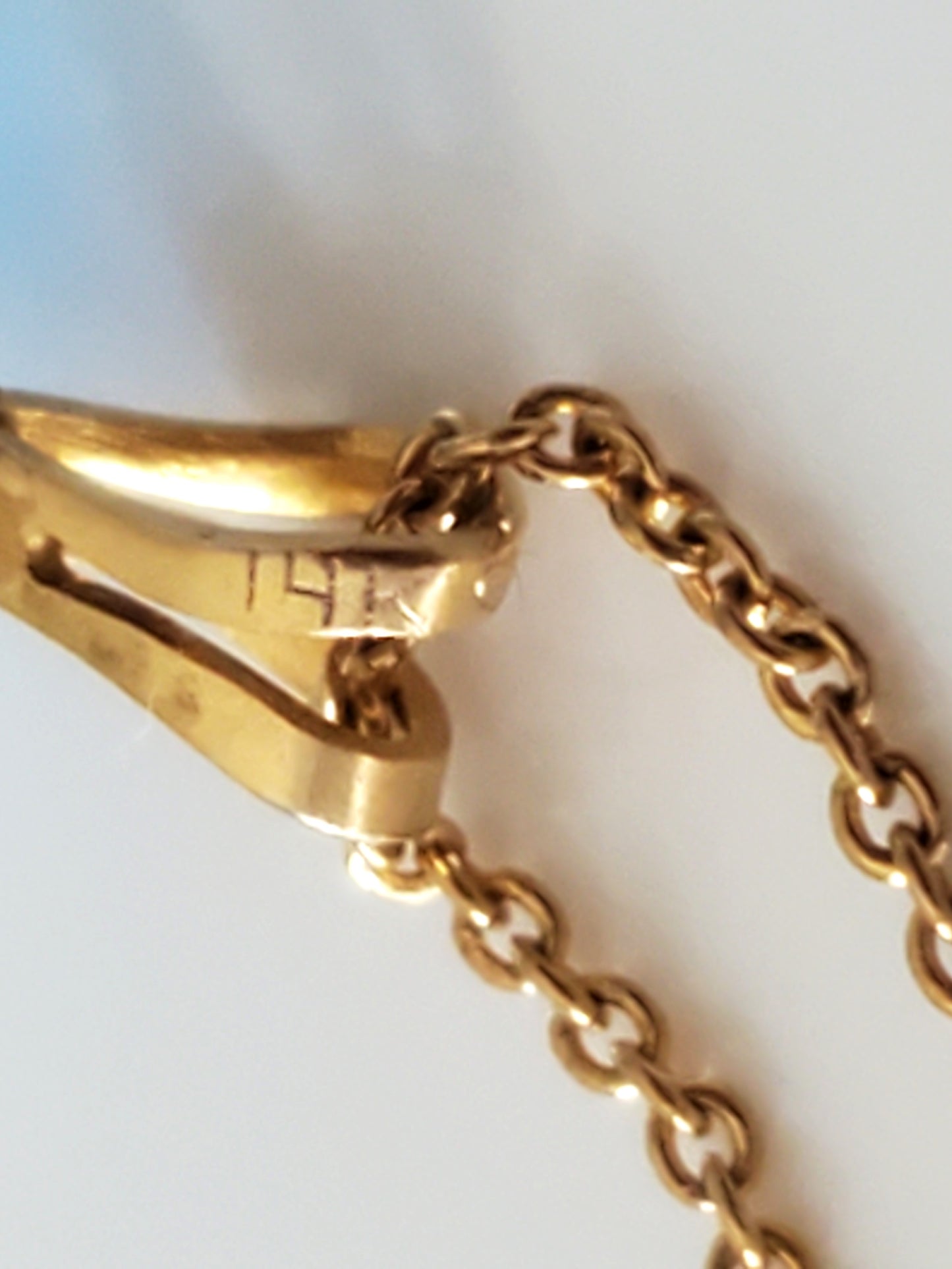 14K Gold Briolette Cut Blue Topaz Necklace