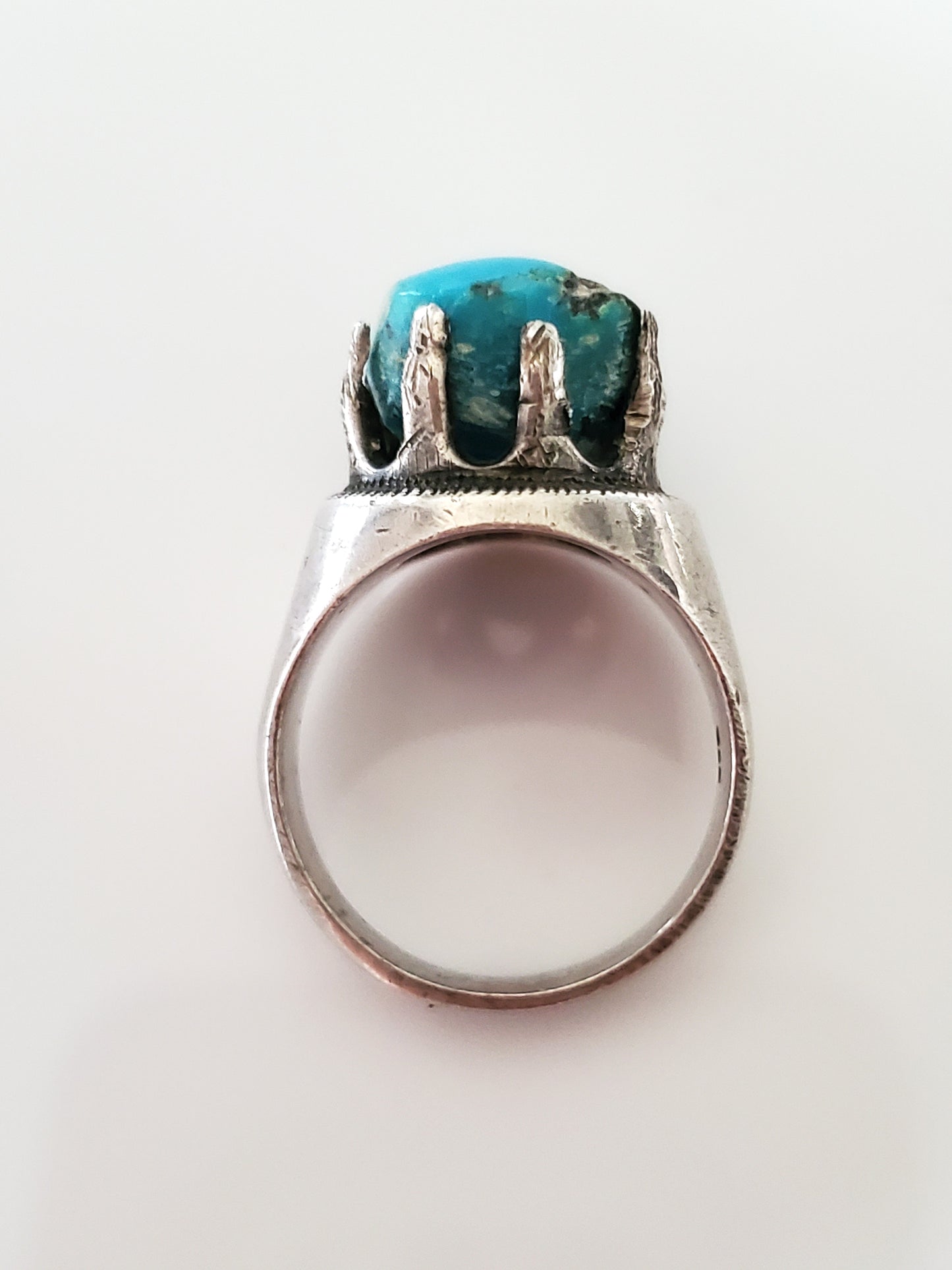 Vintage Sterling Silver Turquoise Solitaire Ring