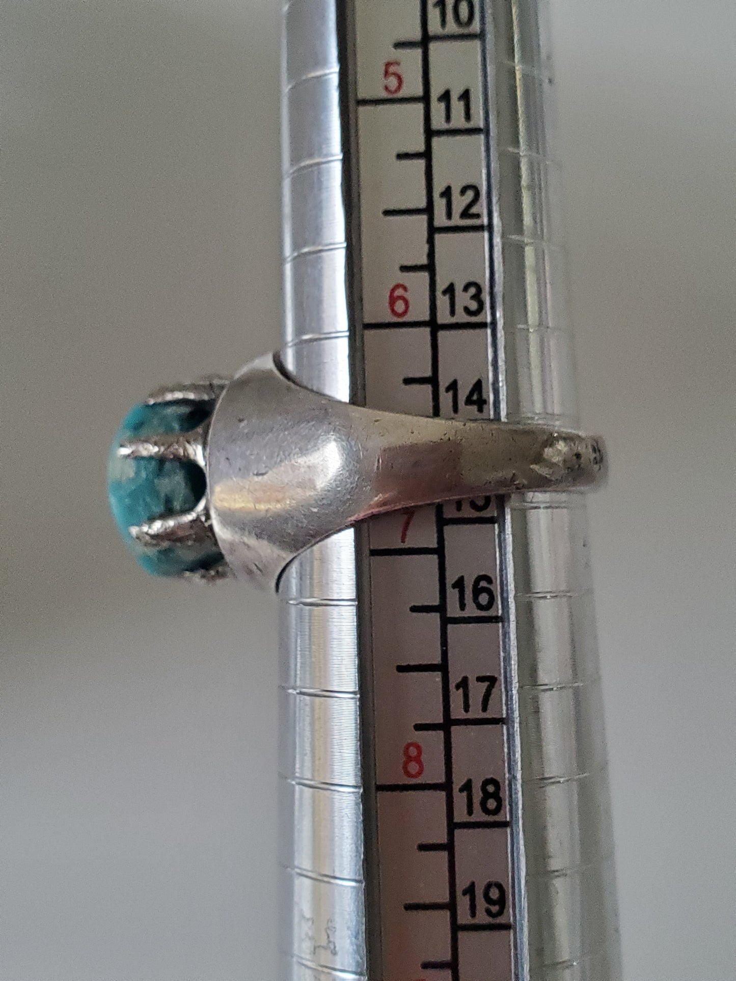 Vintage Sterling Silver Turquoise Solitaire Ring