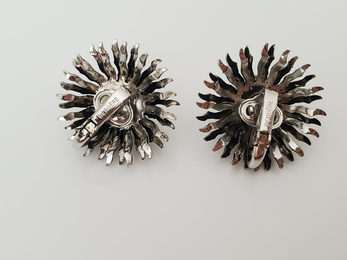 Vintage Bergere Sunburst Clip-On Earrings