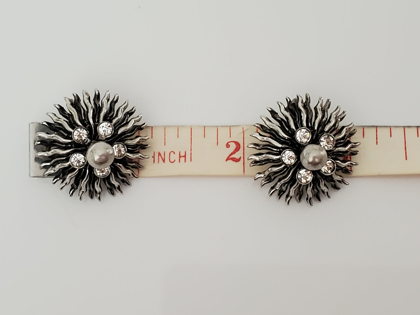 Vintage Bergere Sunburst Clip-On Earrings