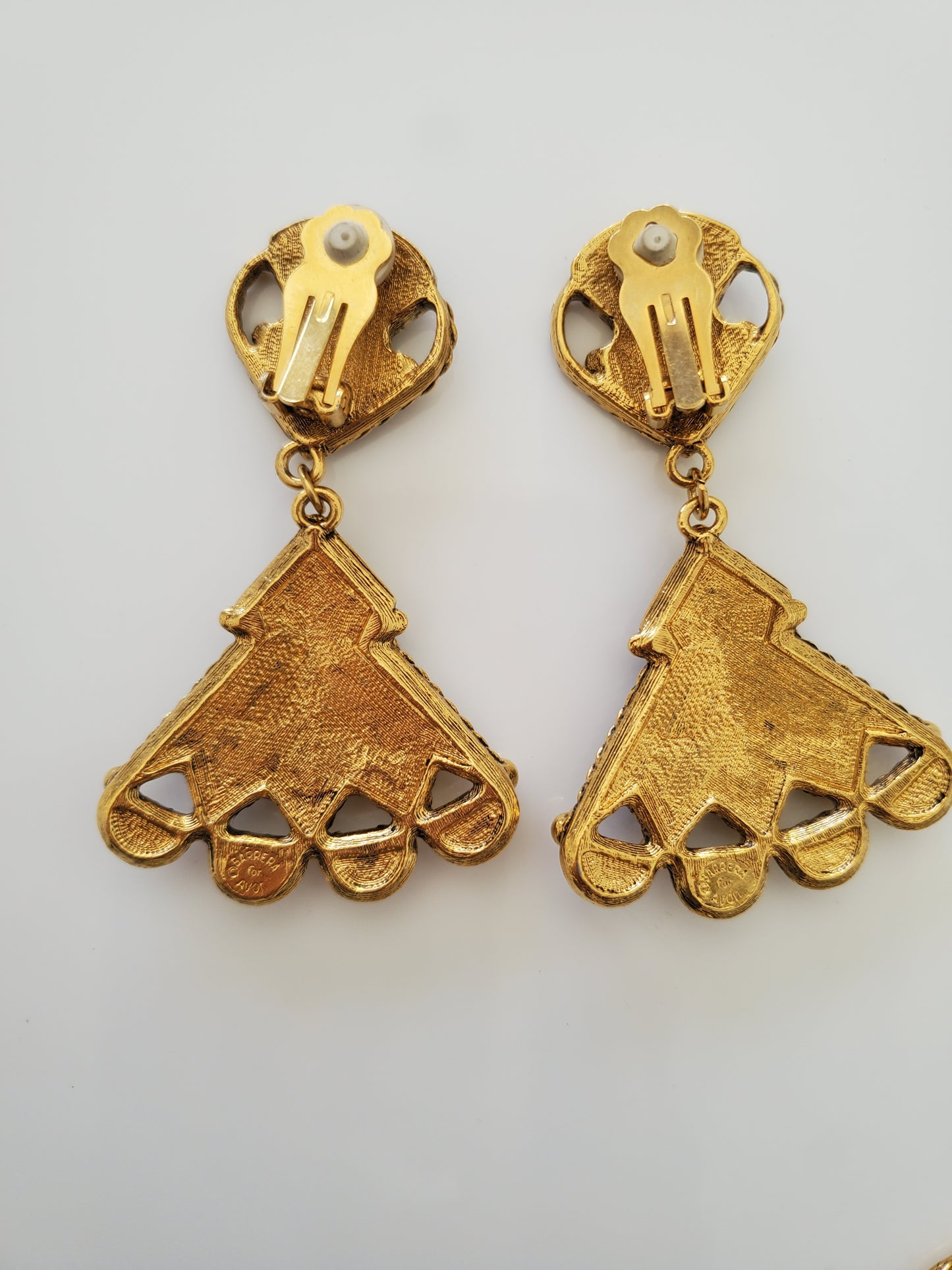 BARRERA For Avon Vintage 1980's Gold Mayan Pendant Necklace and Earring Set