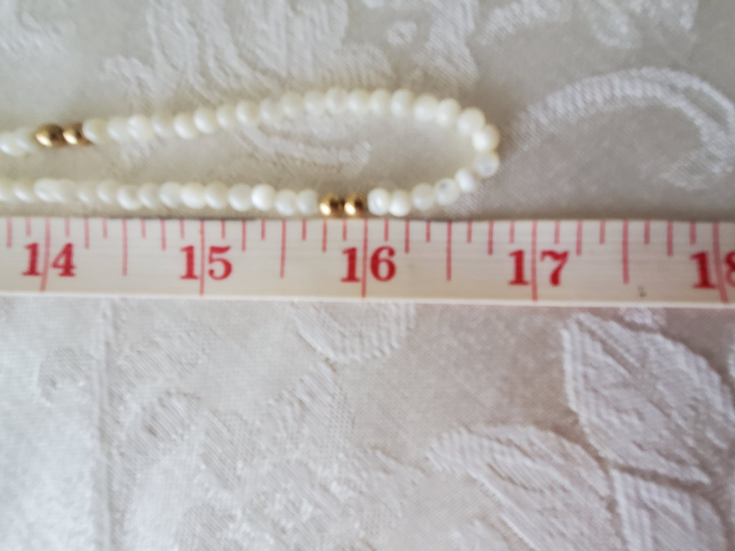 Vintage Mother of Pearl and Gold Beaded Necklace