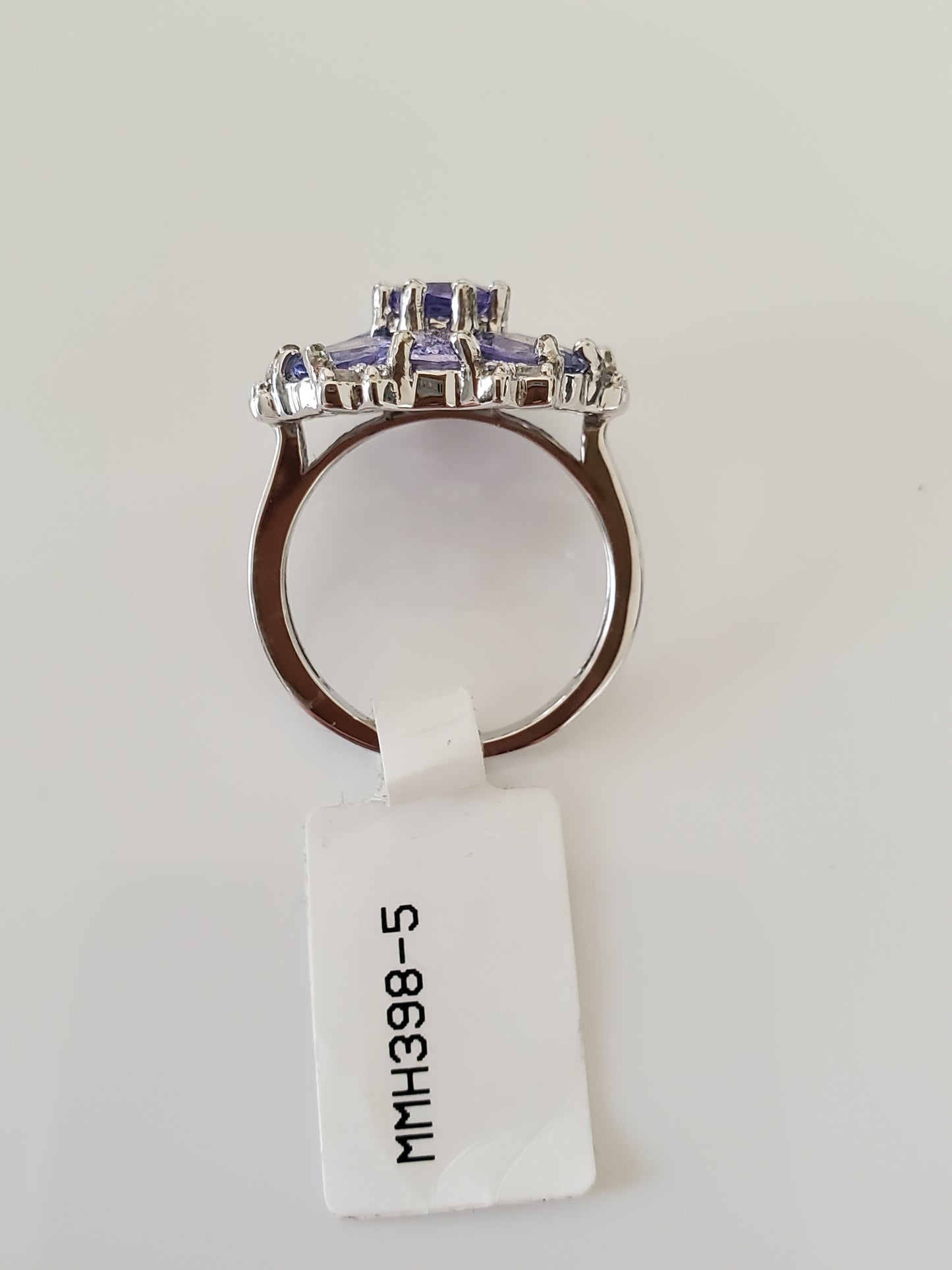 Beautiful Floral Cluster Sterling Silver Ring