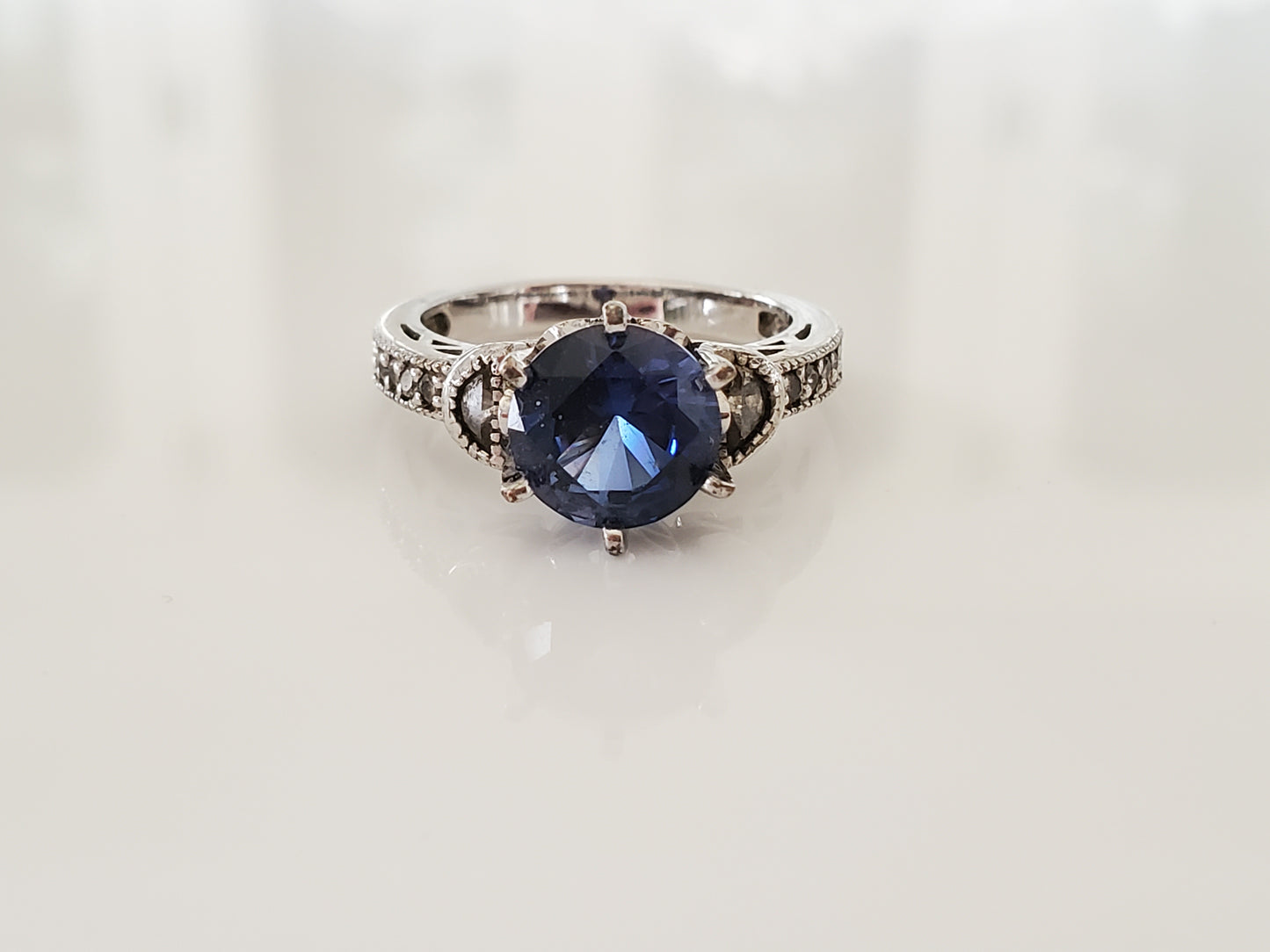 Sterling Silver with Blue Stone Ring