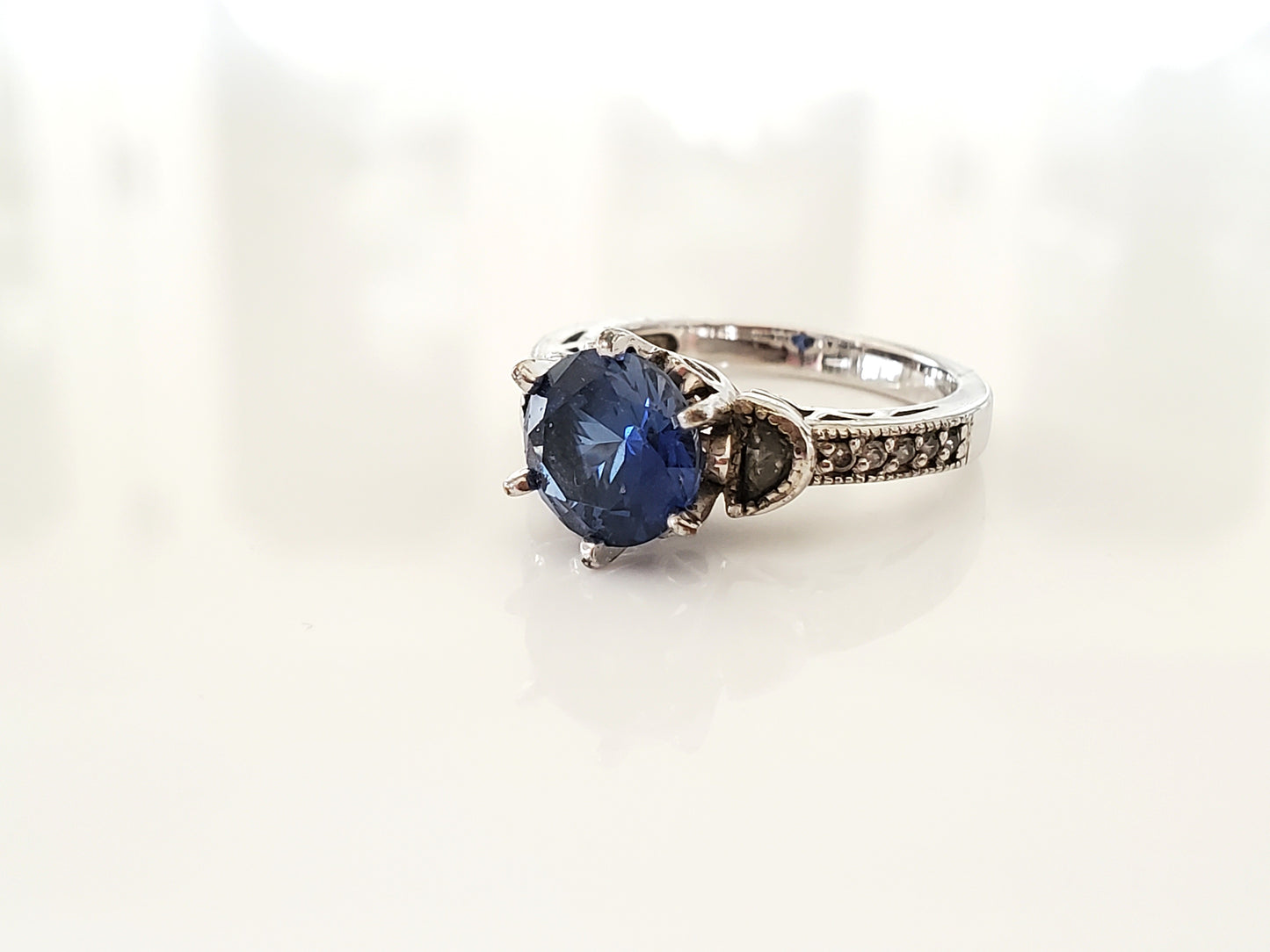 Sterling Silver with Blue Stone Ring