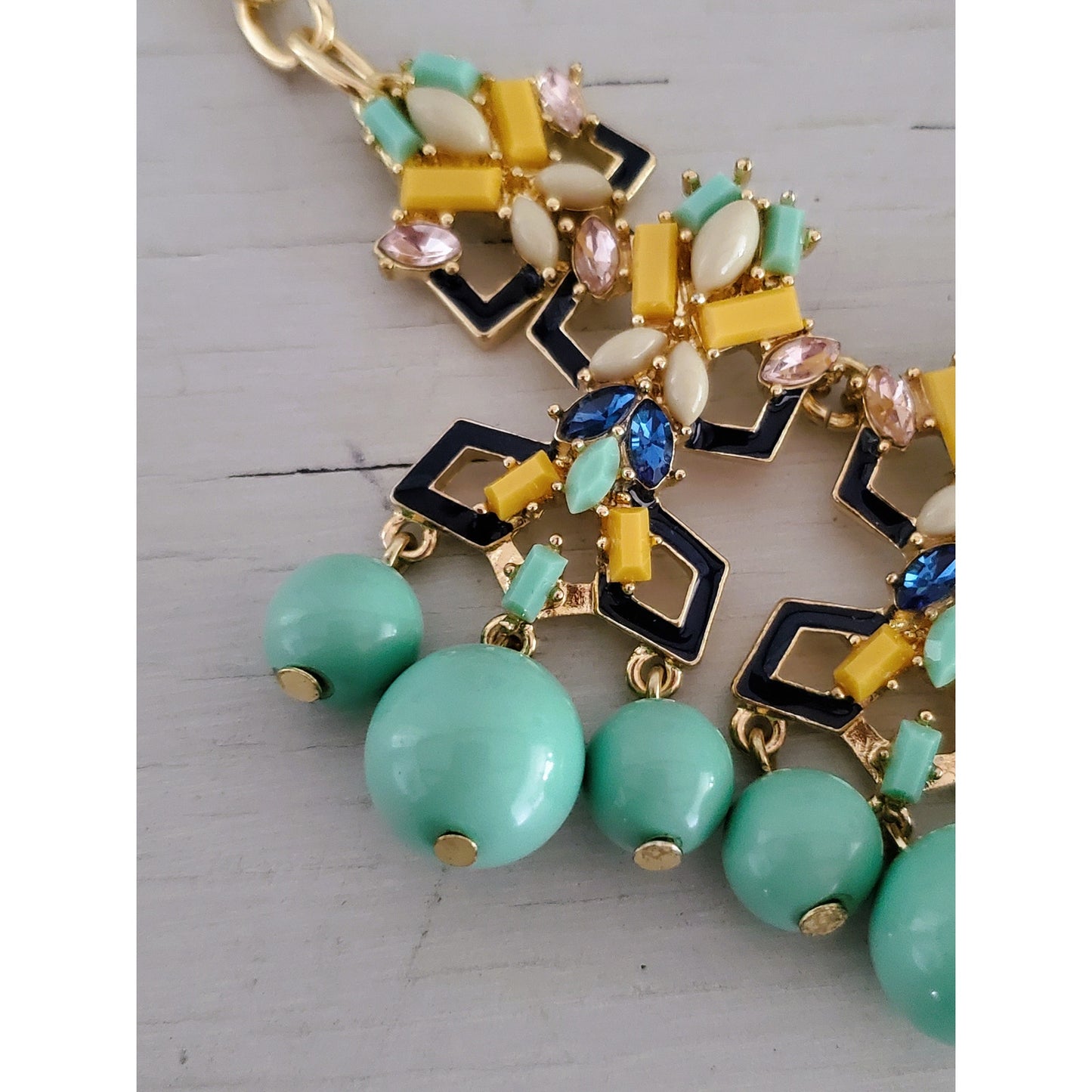 Talbots Seafoam Green Mulit-color Statement Necklace