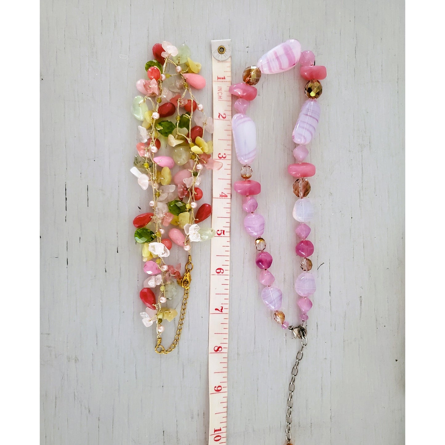 Lot of Two Pink Tone Necklaces