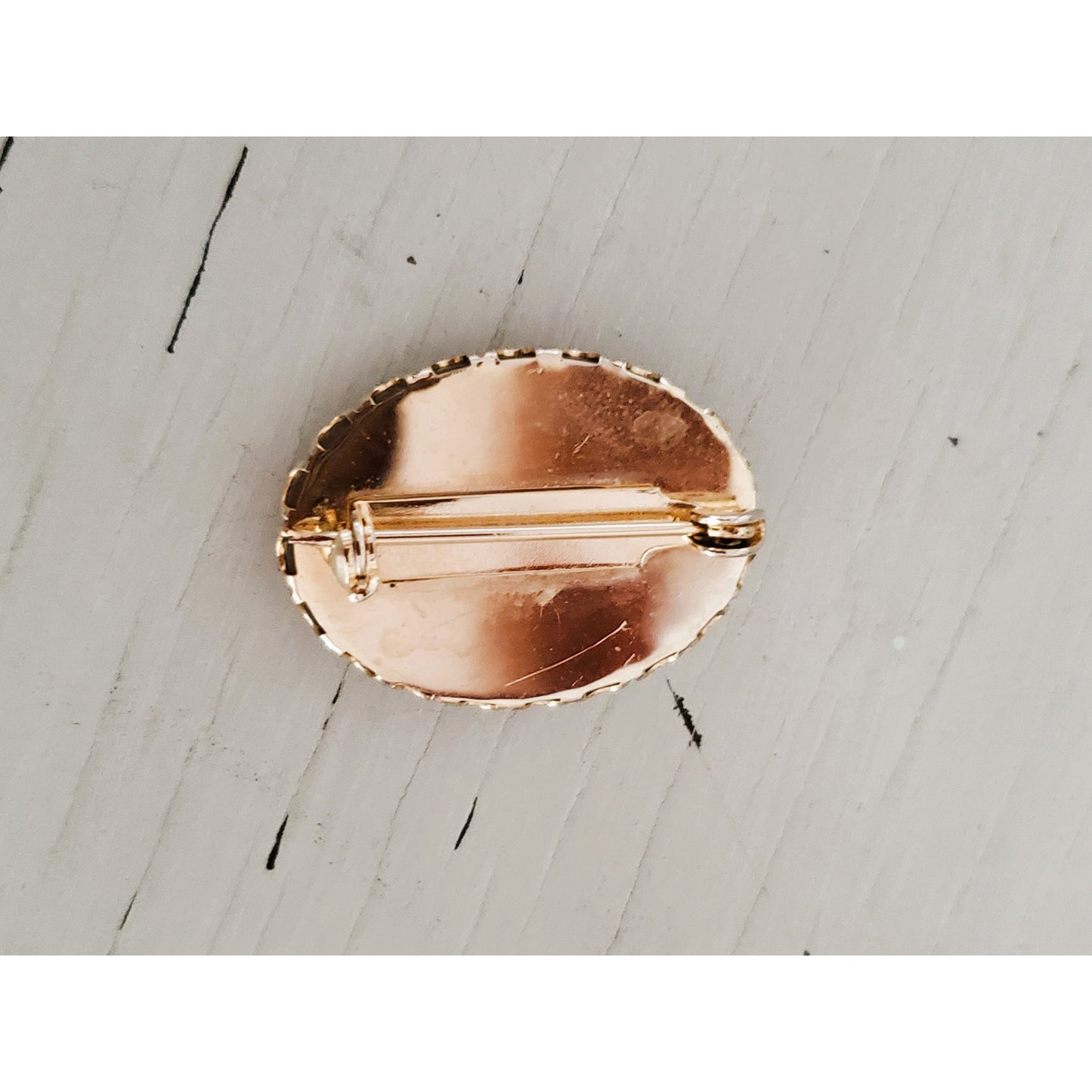 Vintage Victorian Oval Agate Gold Tone Brooch