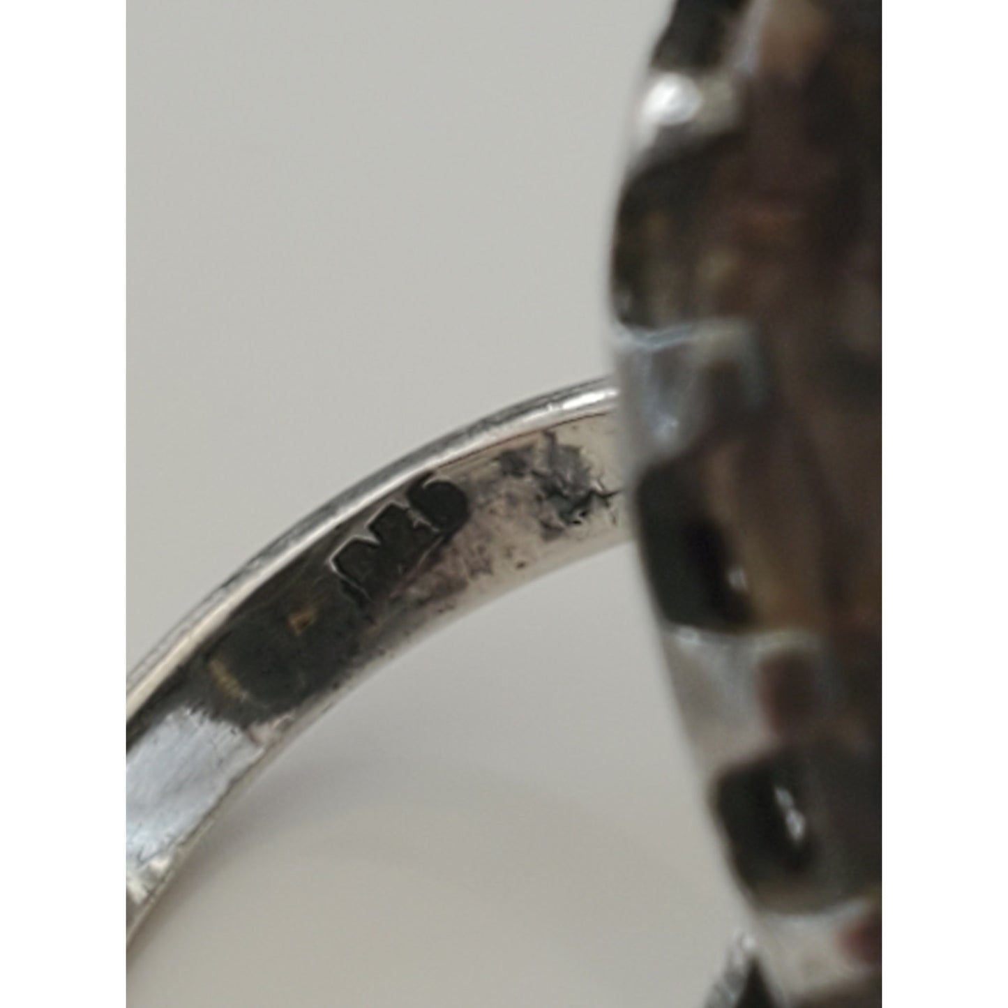 Vintage Large Sterling Silver Agate Ring