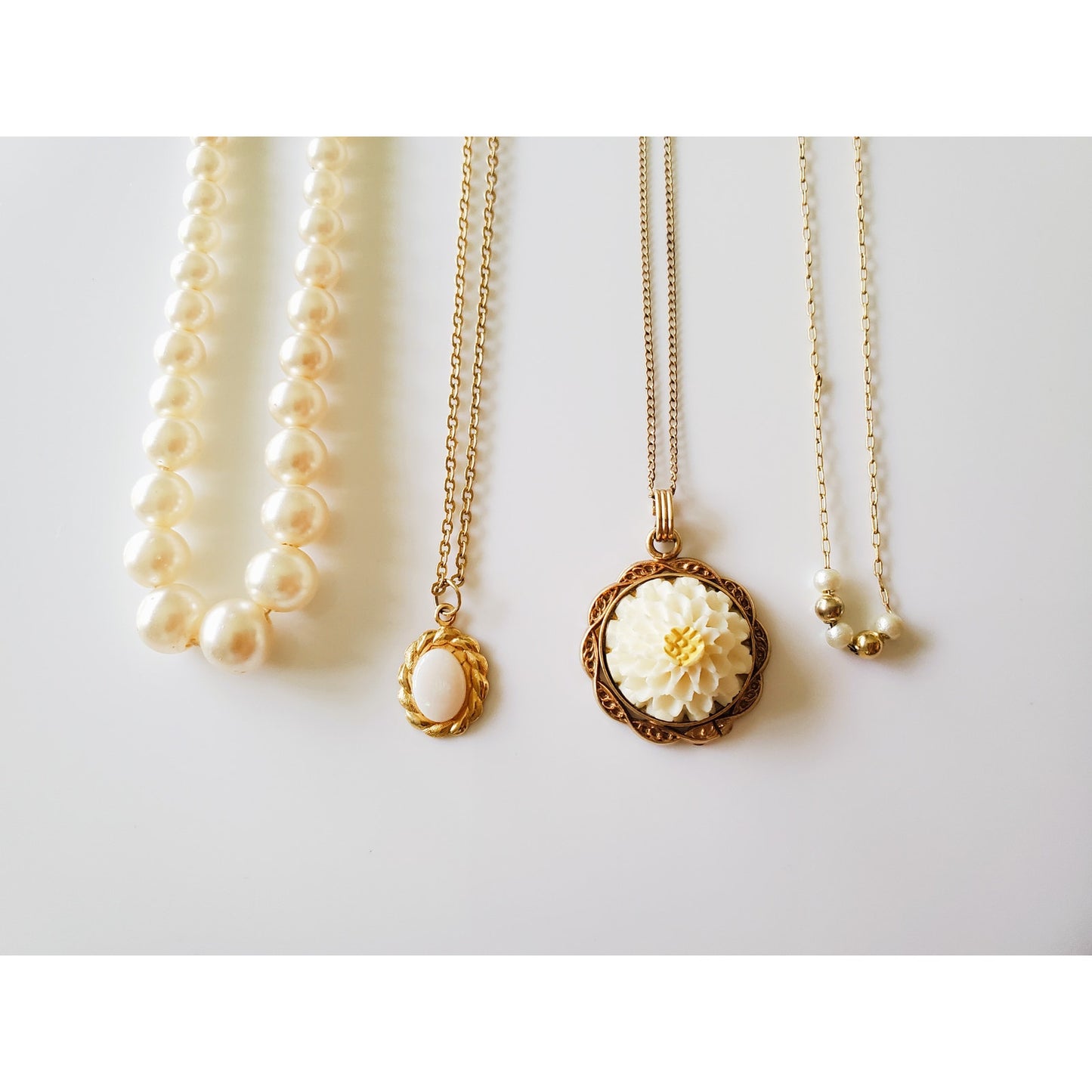 Vintage Lot of Gold Tone Costume Thin Chain Necklaces