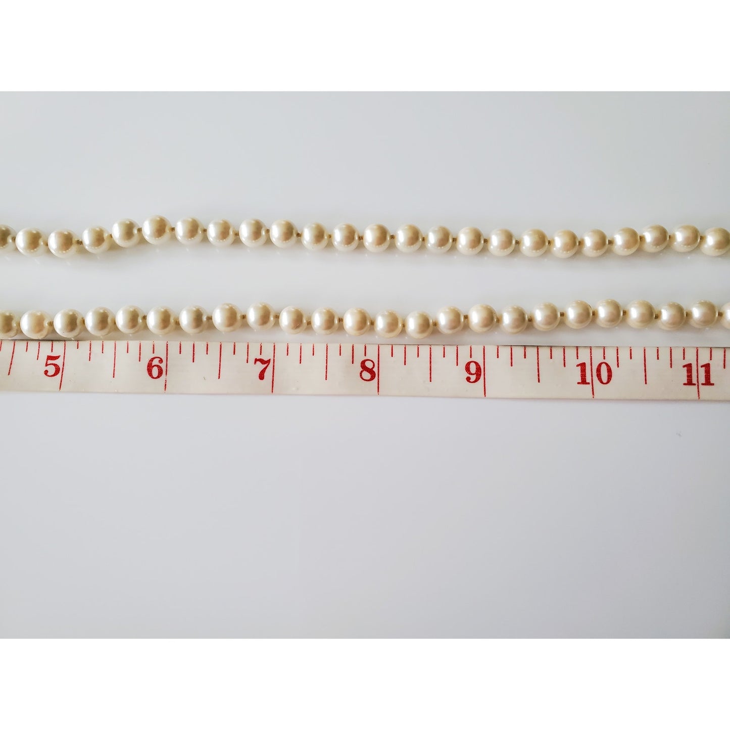 Vintage Faux Pearl Necklace with Silver Clasp