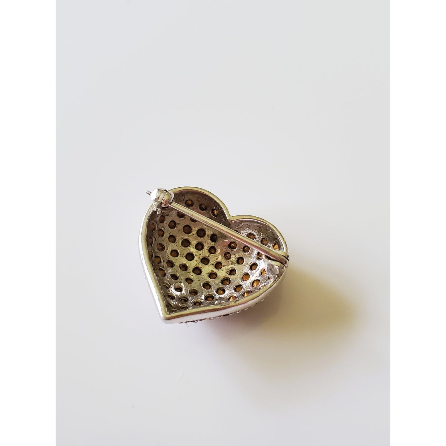 Vintage Sterling Silver American Flag Heart Pendant